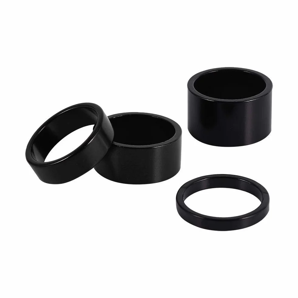 4 szt. Zestaw słuchawkowy do roweru, podkładka do widelca przedniego ze stopu aluminium, 5 mm, 10 mm, 15 mm, 20 mm, do roweru górskiego, szosowego (niebieski)