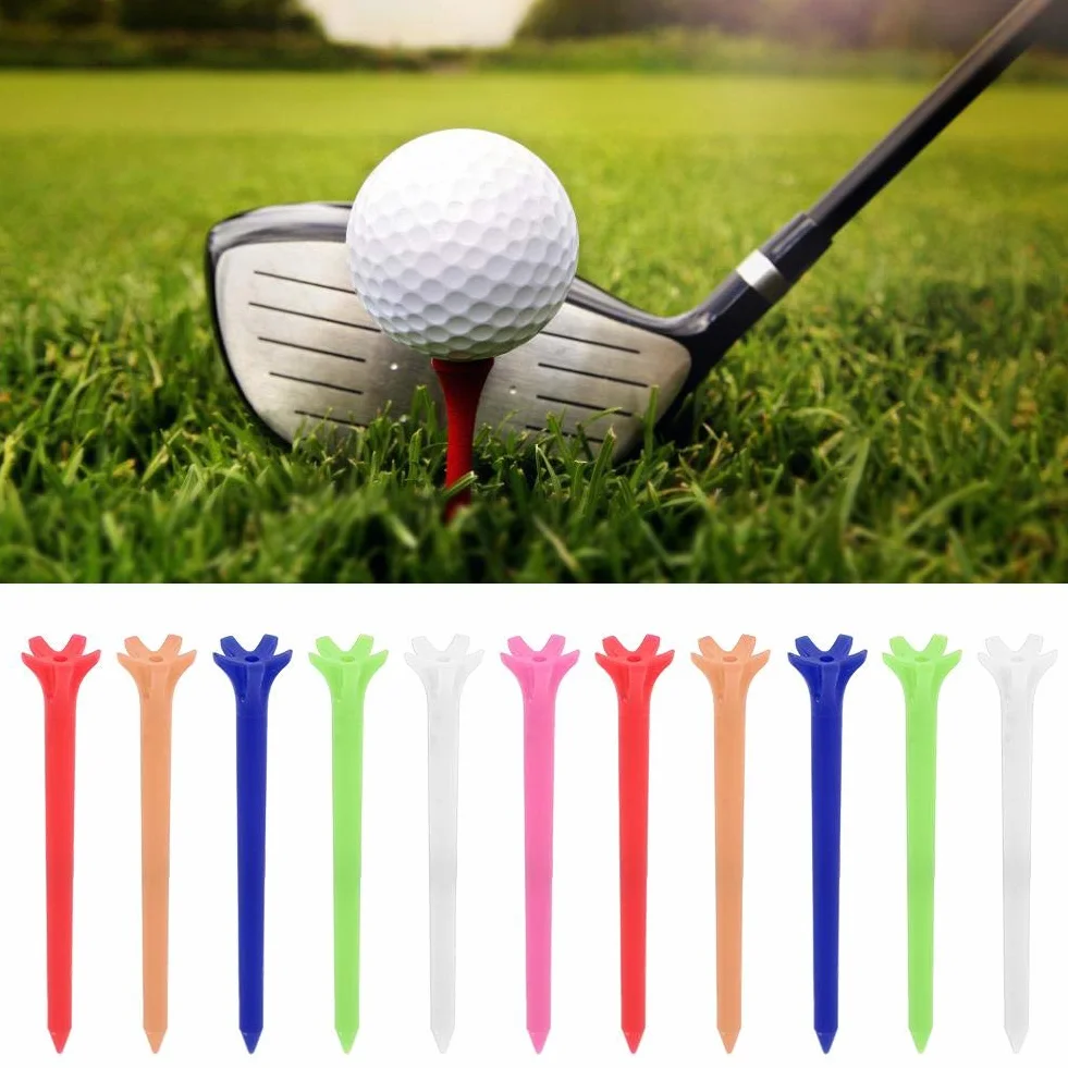 Keenso Kolory koszulki golfowe, 50 szt. 70 mm plastikowe koszulki golfowe trwałe koszulki golfowe z pięcioma pazurami Prong do treningu sportowego