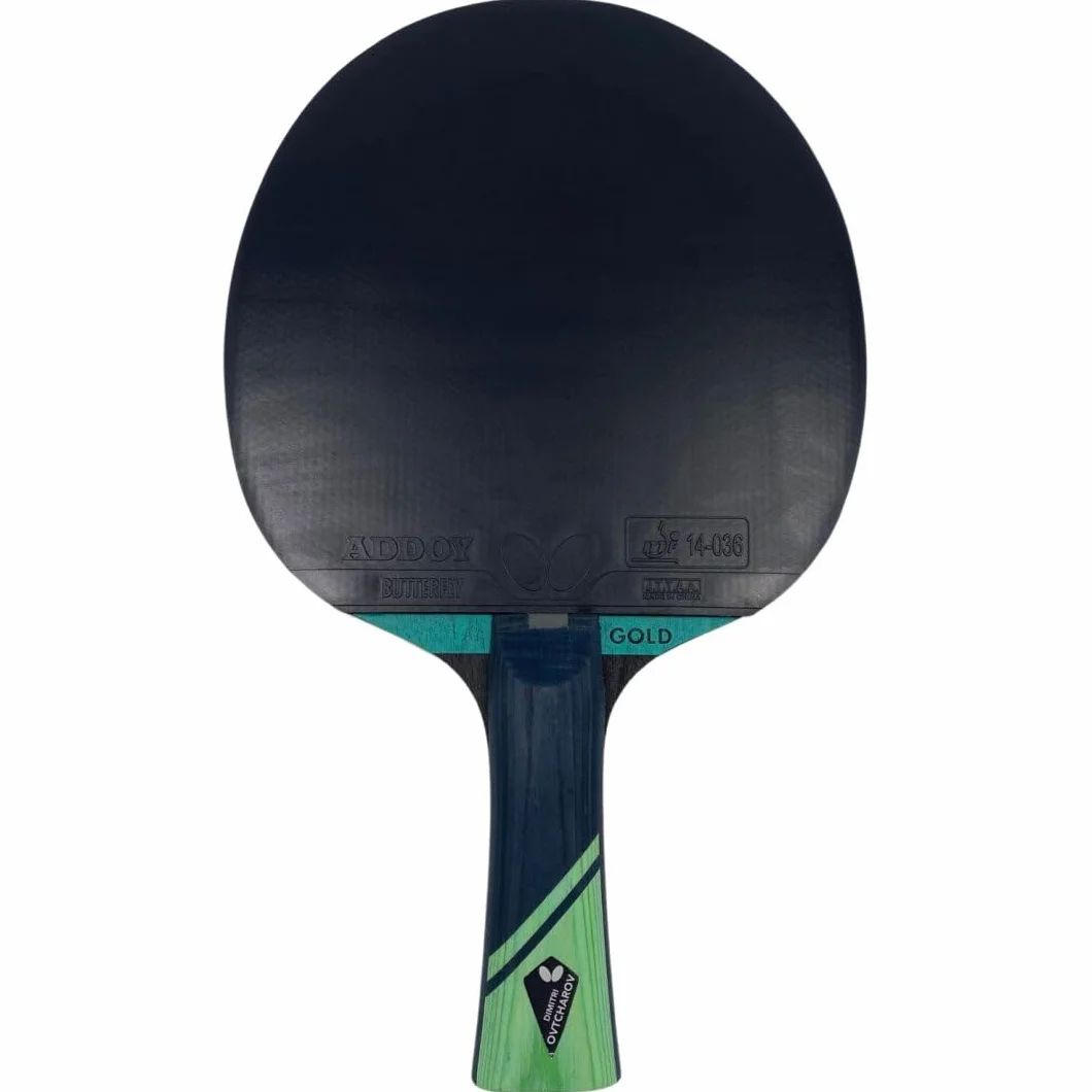 Butterfly® Dimitrij Ovtcharov Gold rakieta do tenisa stołowego, nowa technologia EVA, certyfikowana przez ITTF wykładzina Addoy z gąbką 1,5 mm, dla doświadczonych graczy