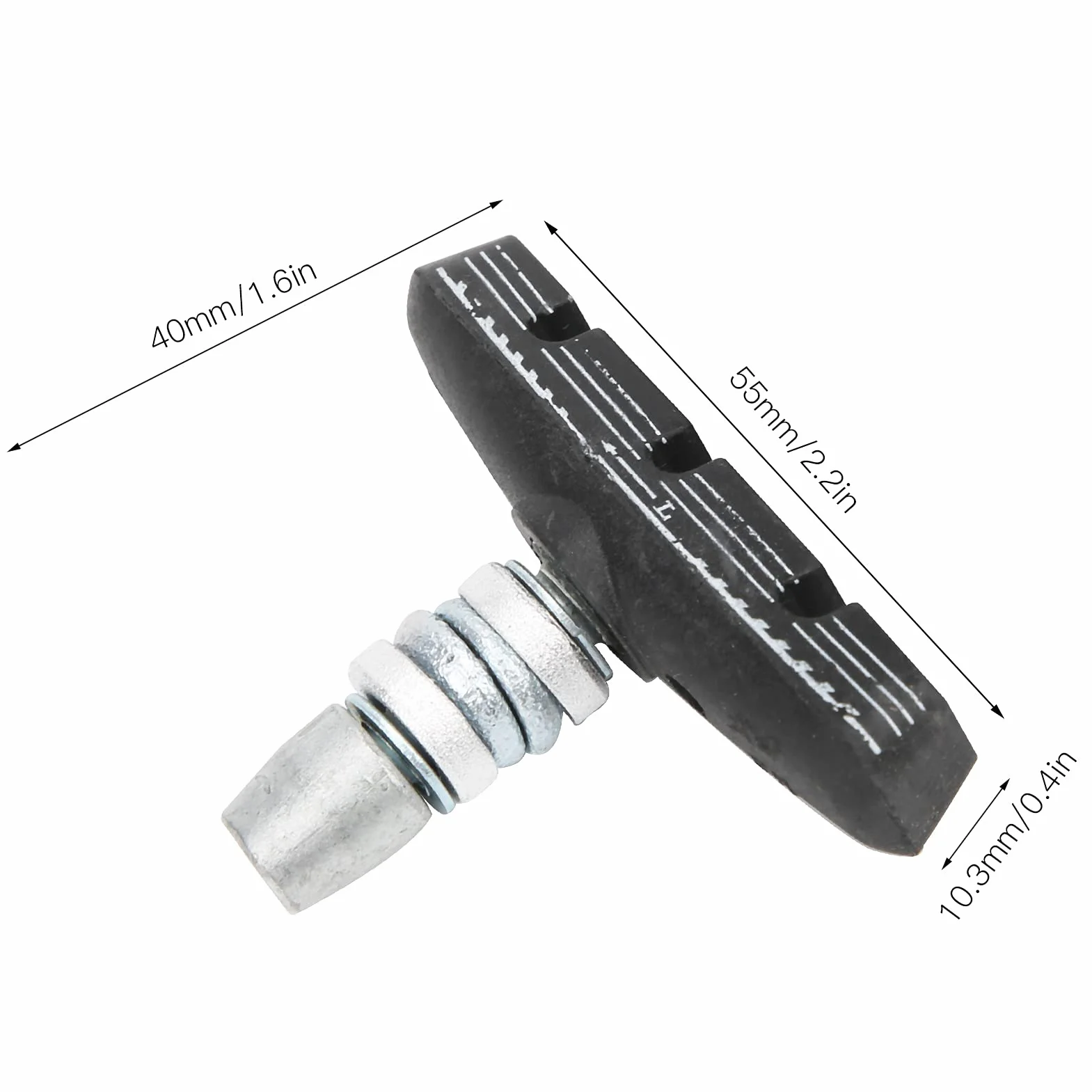 Klocki hamulcowe do roweru V-brake 55 mm składane gumowe z nakrętkami Dahon