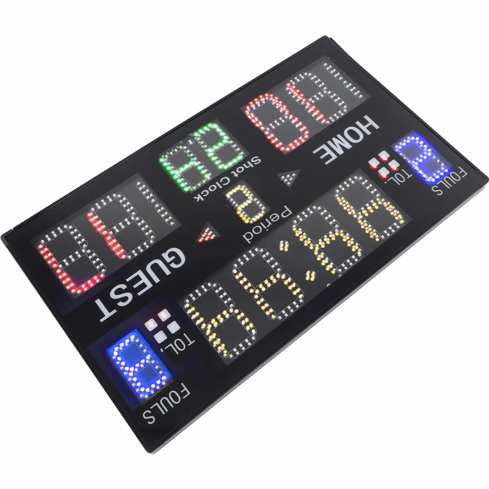 Elektroniczna tablica wyników do użytku w pomieszczeniach, 15-cyfrowy licznik punktów LED, do koszykówki, wrestlingu, siatkówki, boksu, gier sportowych (wtyczka EU)