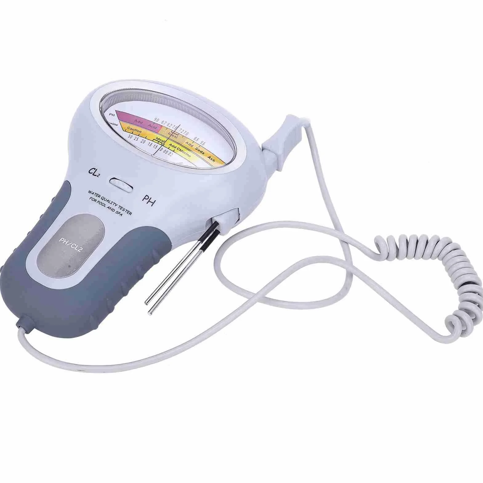 Cyfrowy wielofunkcyjny miernik wody LCD, CL2 Tester chloru i PH w basenie, analizator jakości wody w basenie z sondą, cyfrowy miernik testowy PH, chloru (PC-102B)