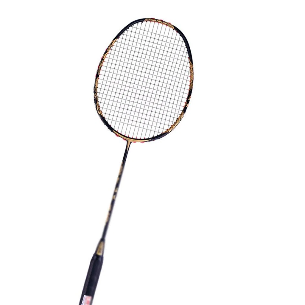 Full Carbon Racket Reinforced Secondary Molding 35 Lb Offensive 4U Badminton Racket Single Shot