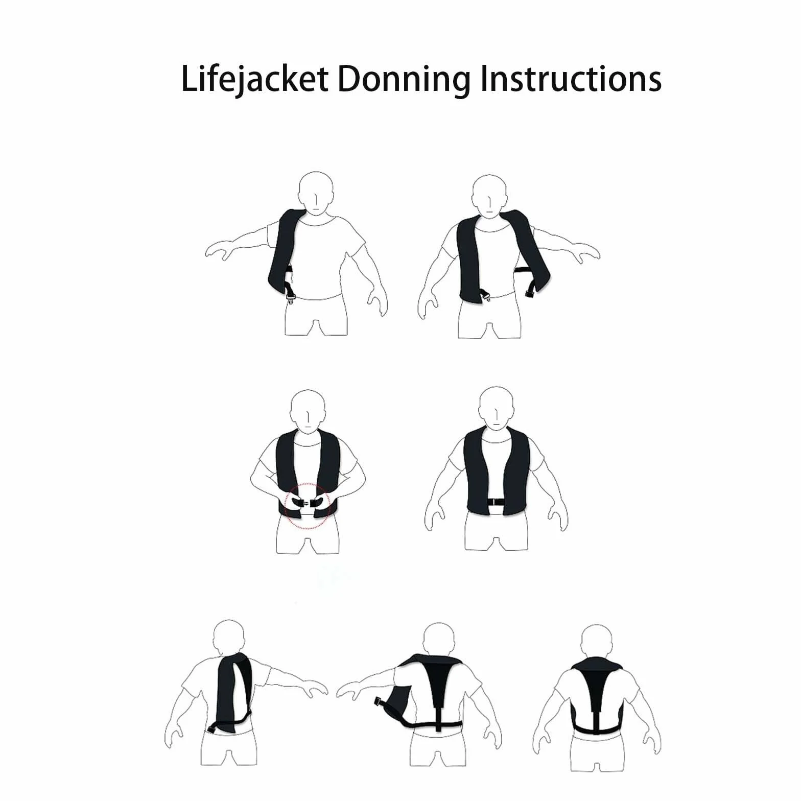 Swim Jacket - Dmuchana kamizelka ratunkowa, Dmuchana kamizelka ratunkowa dla dorosłych, Ręczna nadmuchiwana kamizelka ratunkowa dla kobiet/mężczyzn, Idealna do sportów wodnych i pływania łódką., Jeden