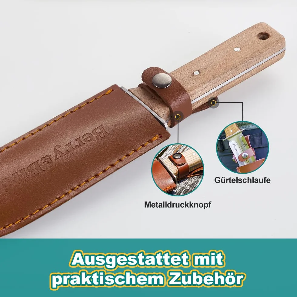Berry&Bird Hori-Hori Gartenmesser, Boden Schaufel Barebones 177.8mm gezackte Klinge Pruner zu entfernen Unkraut Wurzeln Gartenarbeit Digging Tool