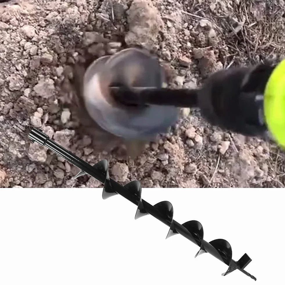 Wiertło ze Stali Manganowej Wiertło do Otworów Wiertło świder świder świder Ogrodowy Sadzenie świder ślimakowy Bit Pojedyncze Ostrze 100x800mm do Wiertła z Napędem Sześciokątnym