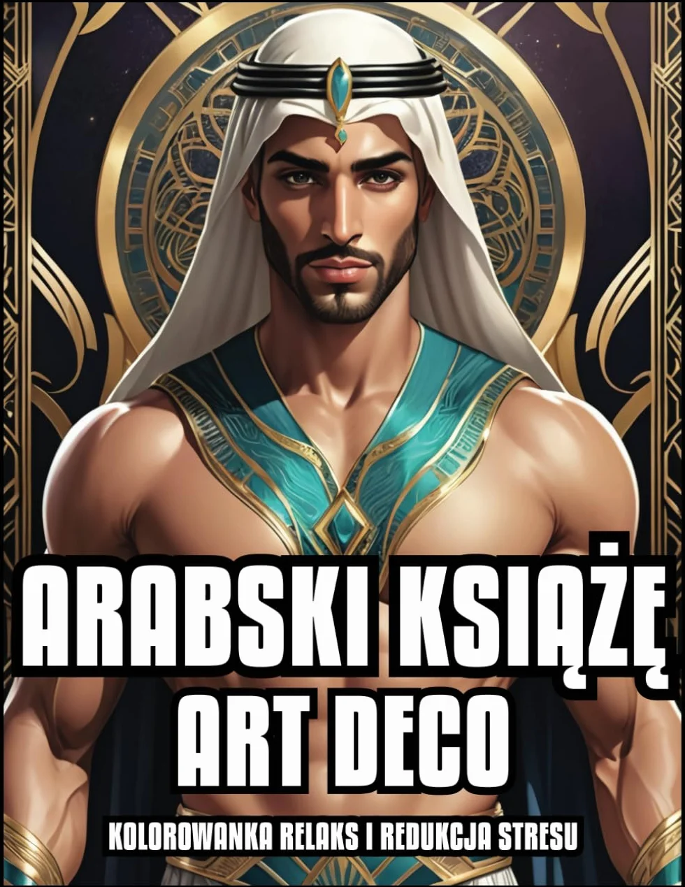 ARABSKI KSIĄŻĘ ART DECO KOLOROWANKA RELAKS I ŁAGODZENIE REDUKCJA STRESU: Przystojny władca perski Vintage ilustracje dla dorosłych i nastolatków | ... i mężczyzn | 60 KOLOROWANYCH STRON 8,5 x 11