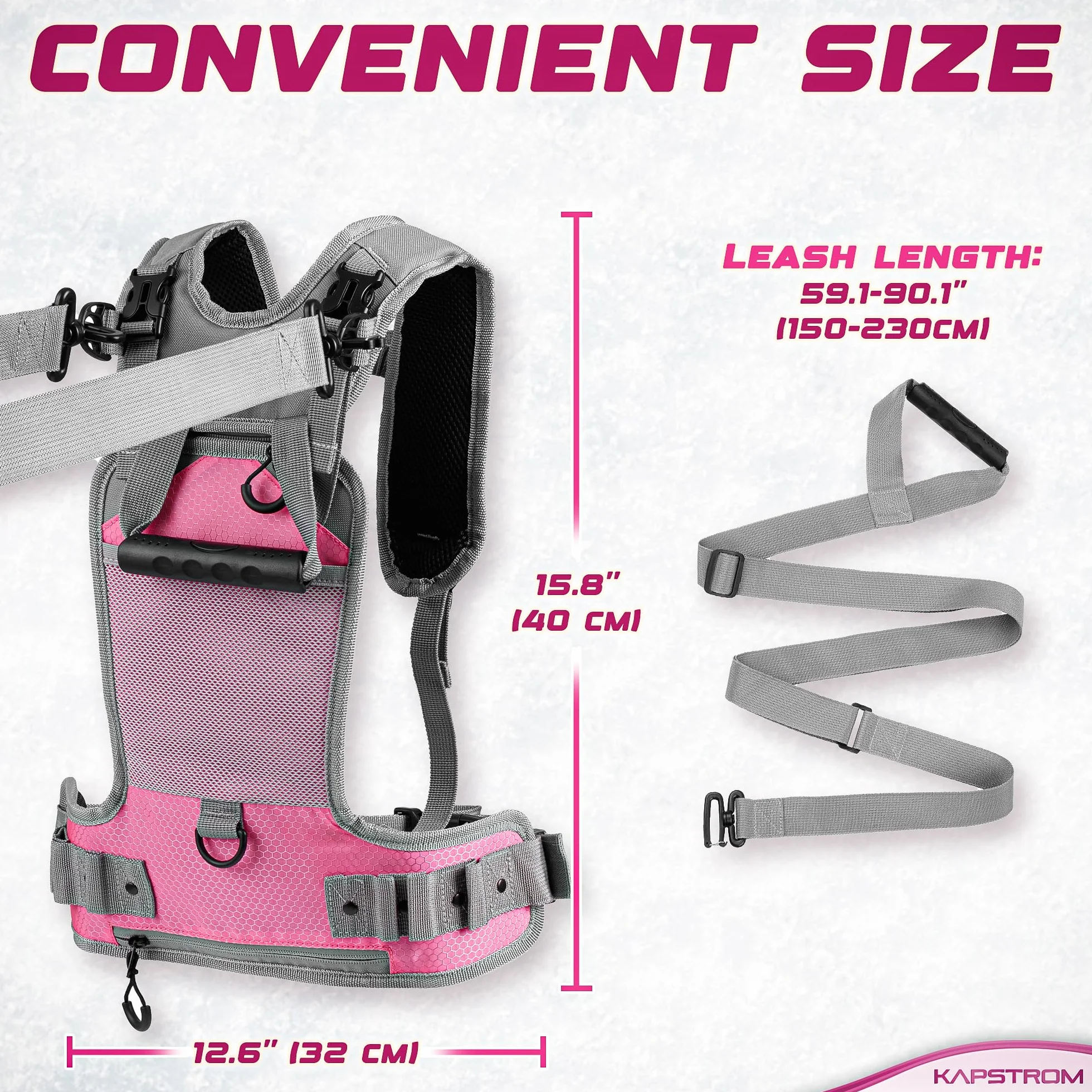 KapStrom Ski & Snowboard Training Harness for Kids with 2 Guiding Straps & Adjustable Shoulder Straps
