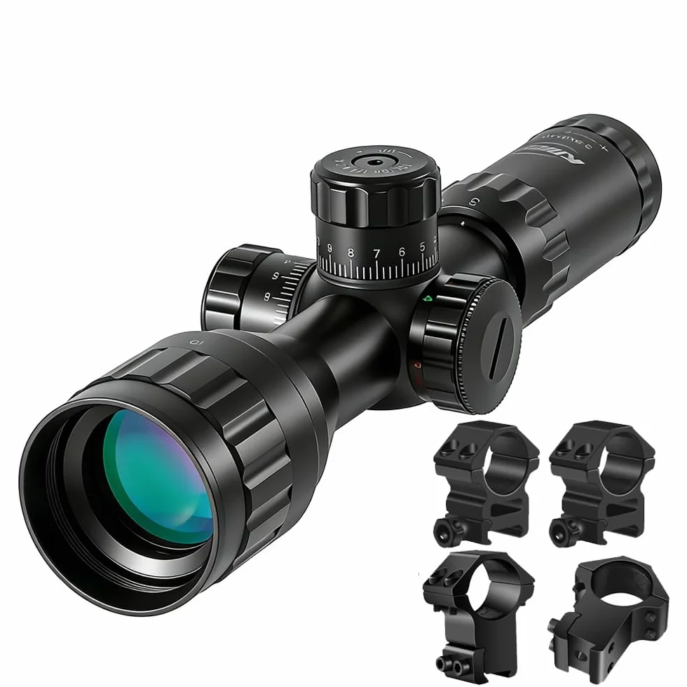 Paike 3-9X32 AOEG Rifle Scope mil-dot celownik czerwona i zielona kropka podświetlana optyka myśliwska