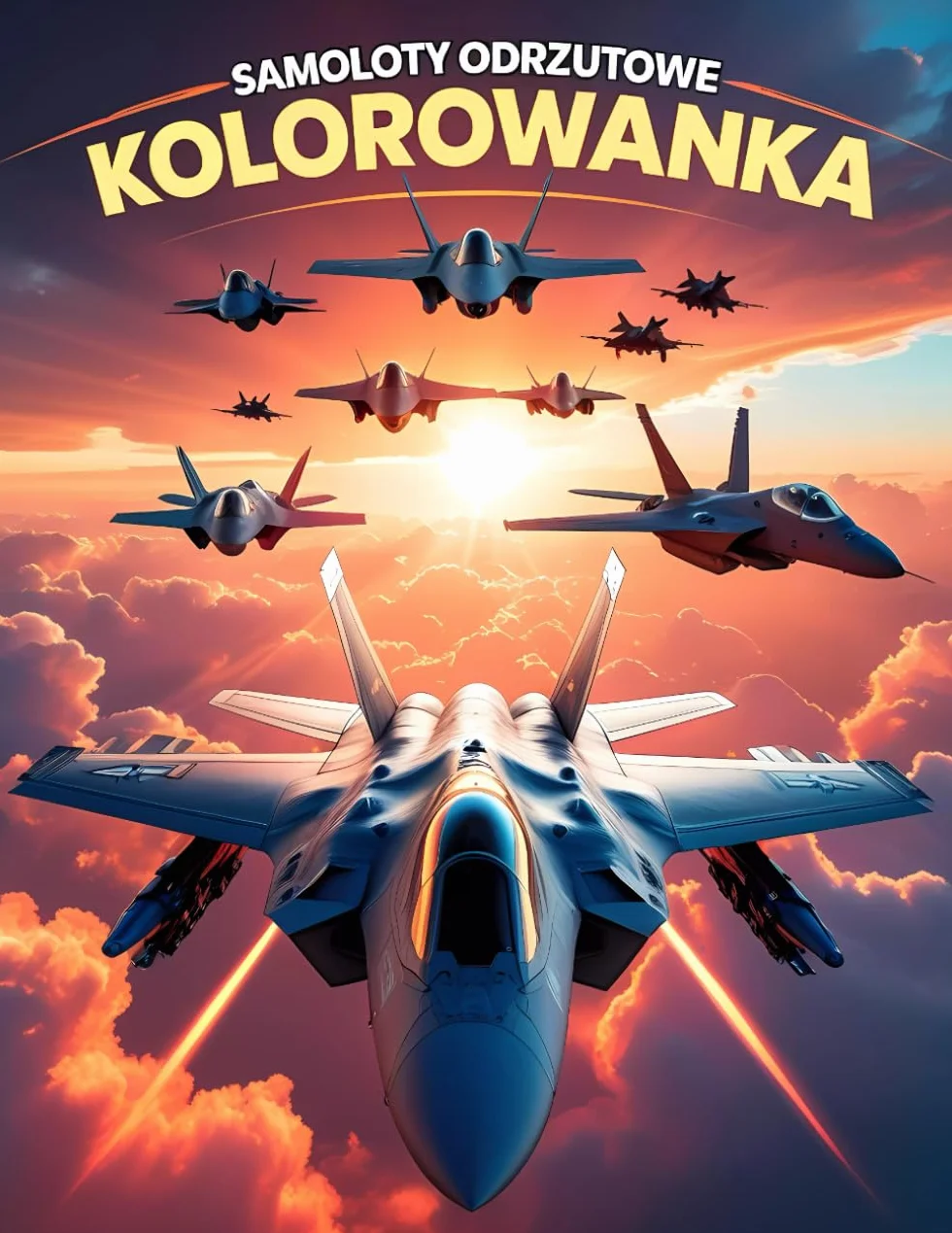 Samoloty Odrzutowe: Kolorowanka Militarna z Odrzutowcami bojowymi samolotami stealth naddźwiękowymi i ikonicznymi maszynami wojennymi dla dzieci ... pasjonatów historii i kreatywnego relaksu