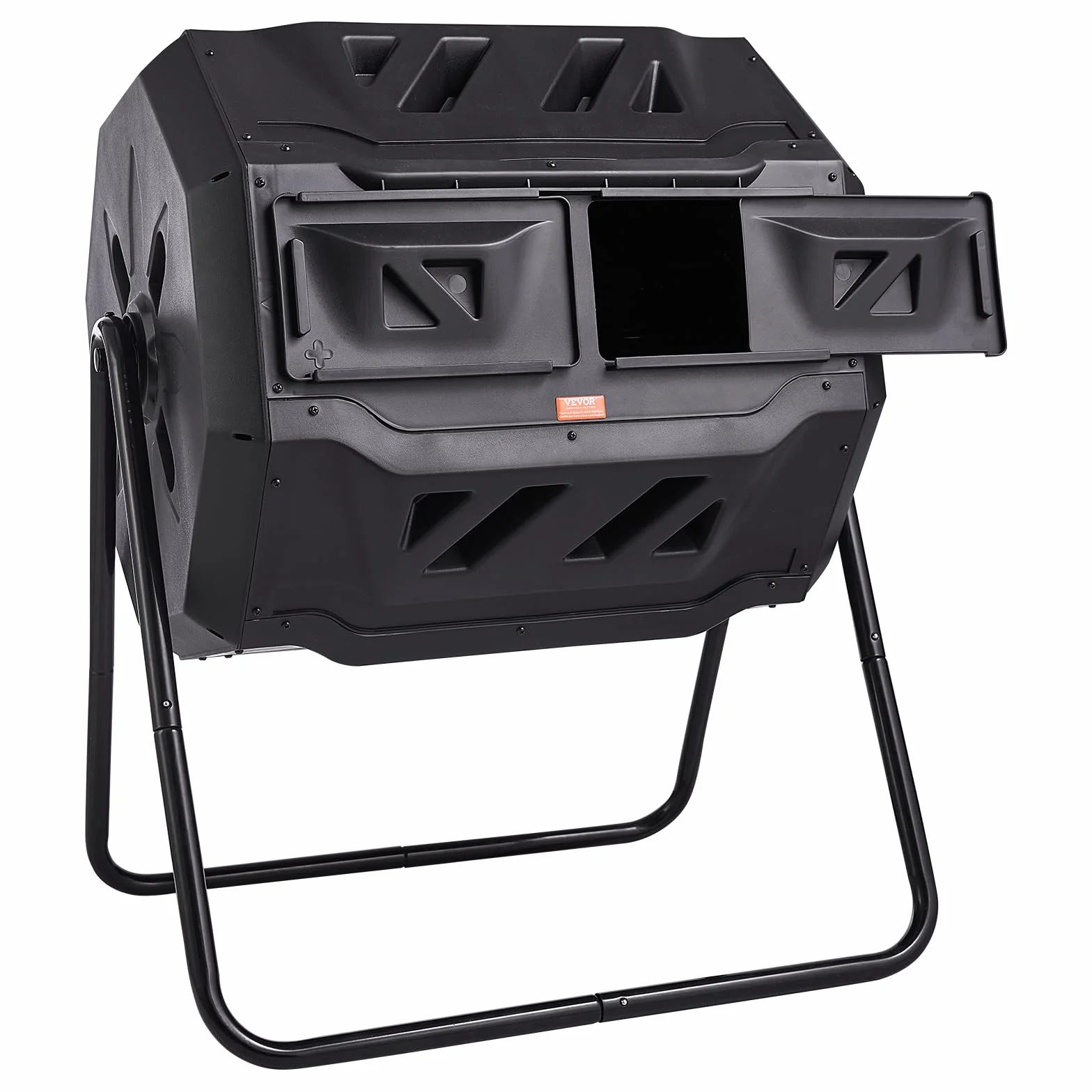 VEVOR Tumbling kompostownik kompostownik Tumbler 162,7 l, obrotowy kompostownik z podwójną przestrzenią, 735 x 625 x 955 mm, 50 kg obciążalny pojemnik na kompost ogrodowy, w zestawie rękawice