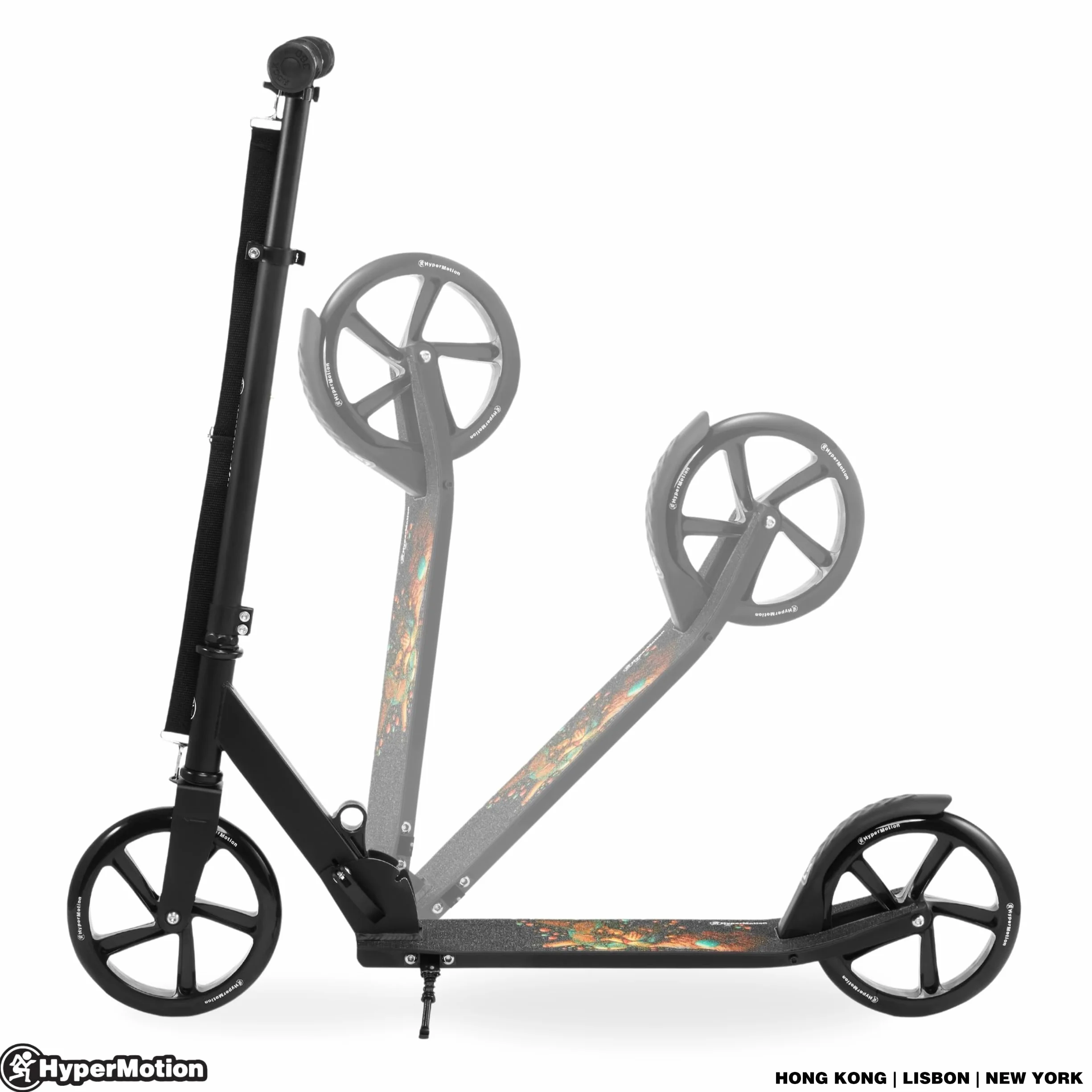 HyperMotion Hulajnoga Dwukołowa VIBE dla Dzieci 7+ i Młodzieży, Aluminium, Składana, Regulowana Wysokość Kierownicy, Łożyska ABEC-7, Koła 200 mm