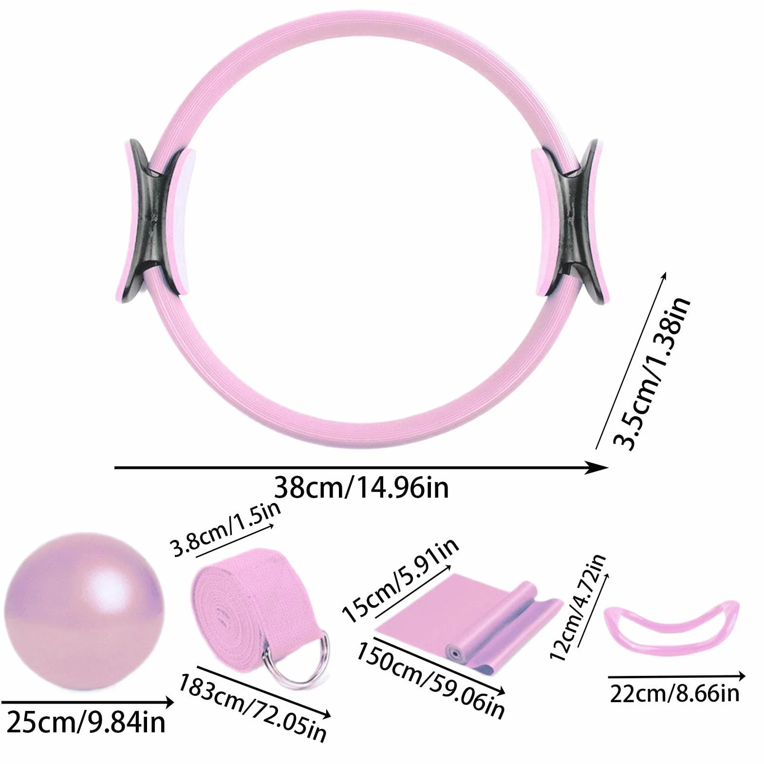 Pilates Kit Pierścień i Zestaw Piłek 5w1 Akcesoria Gimnastyczne do Rozciągania