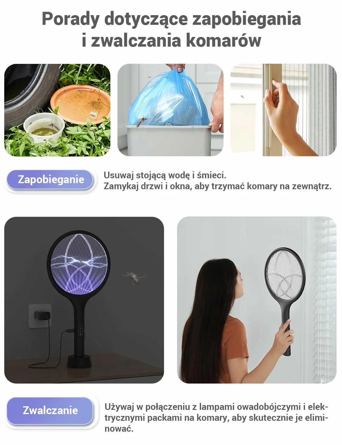 YISSVIC Elektryczna łapka na komary Extra Strong 4000 V 2 w 1 USB C z akumulatorem Akumulatorowa ze stabilną podstawą pułapką na światło UV Przeciw komarom Muchom 2 szt. Czarny