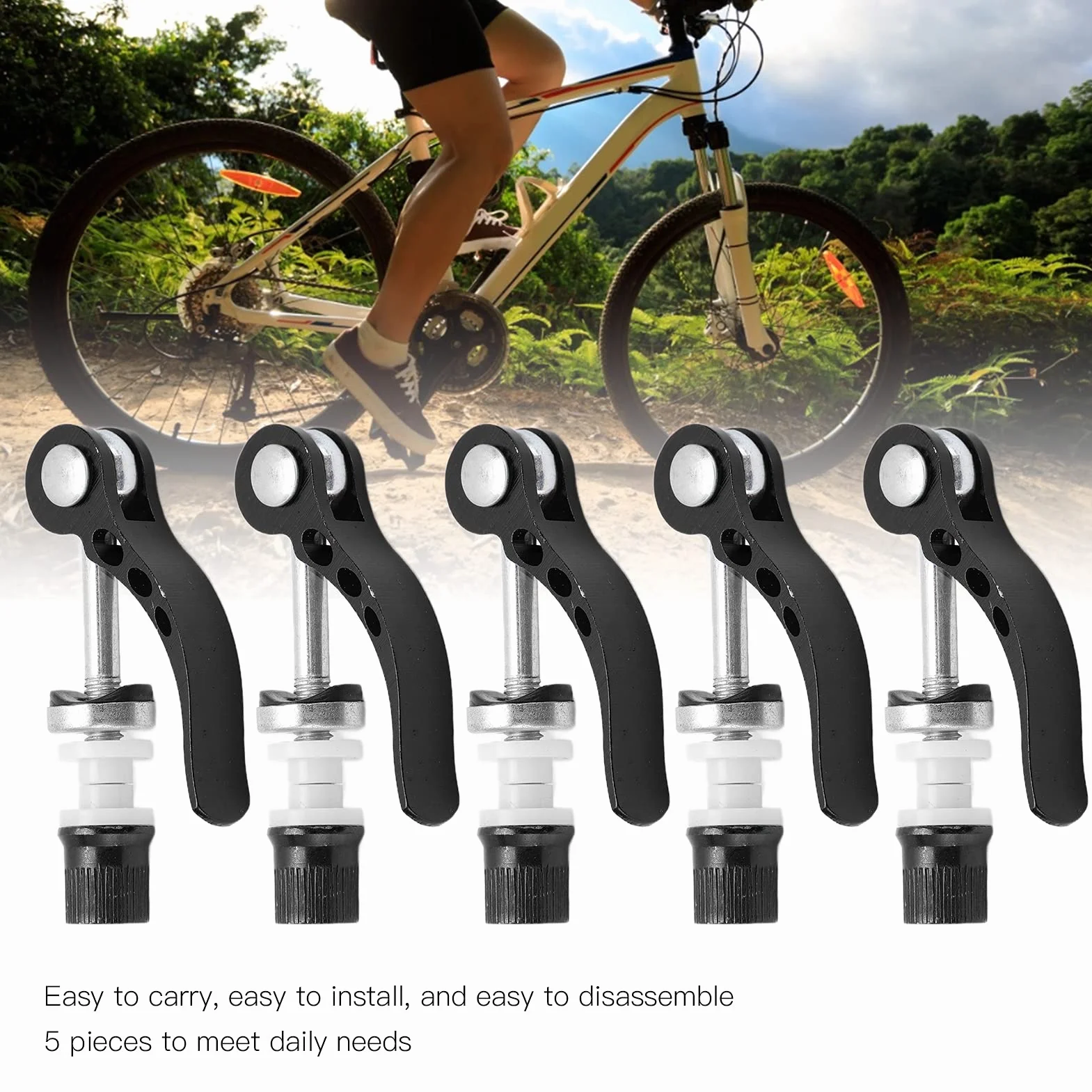 Zacisk Sztycy Rowerowej, 5 Szt. Zaciski Sztycy ze Stopu Aluminium Quick Release Zacisk do Rur Rowerowych Ostre Koło do Rowerów Szosowych MTB