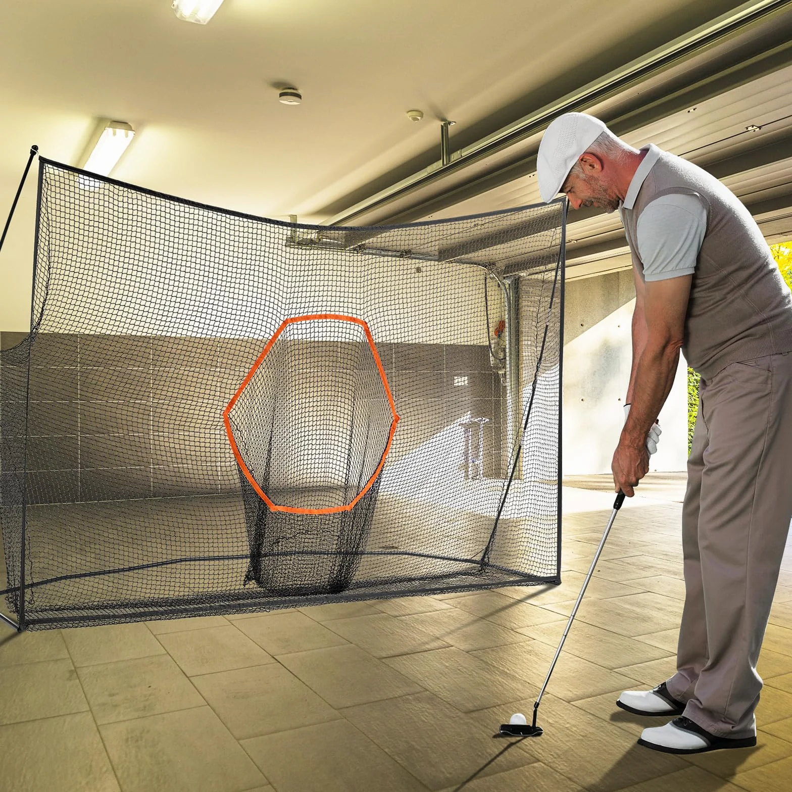 VEVOR Siatka do ćwiczeń golfowych 3,2 x 2,1 m przenośna z tarczą celowniczą