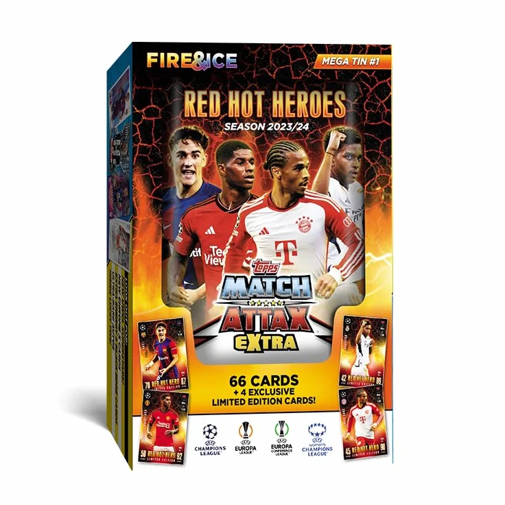 Topps Match Attax Extra 2024 Puszka Mega 70 kart Red Hot Hero edycja limitowana