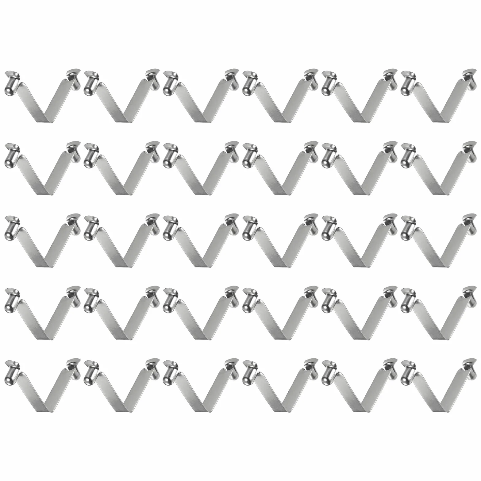 QUARKZMAN 30 sztuk klipsów sprężynowych do wiosła kajakowego z podwójnymi przyciskami 6x9,5x40mm stal sprężynowa 65Mn w kształcie litery V puste teleskopowe blokady klipsy rurowe do namiotu, parasola