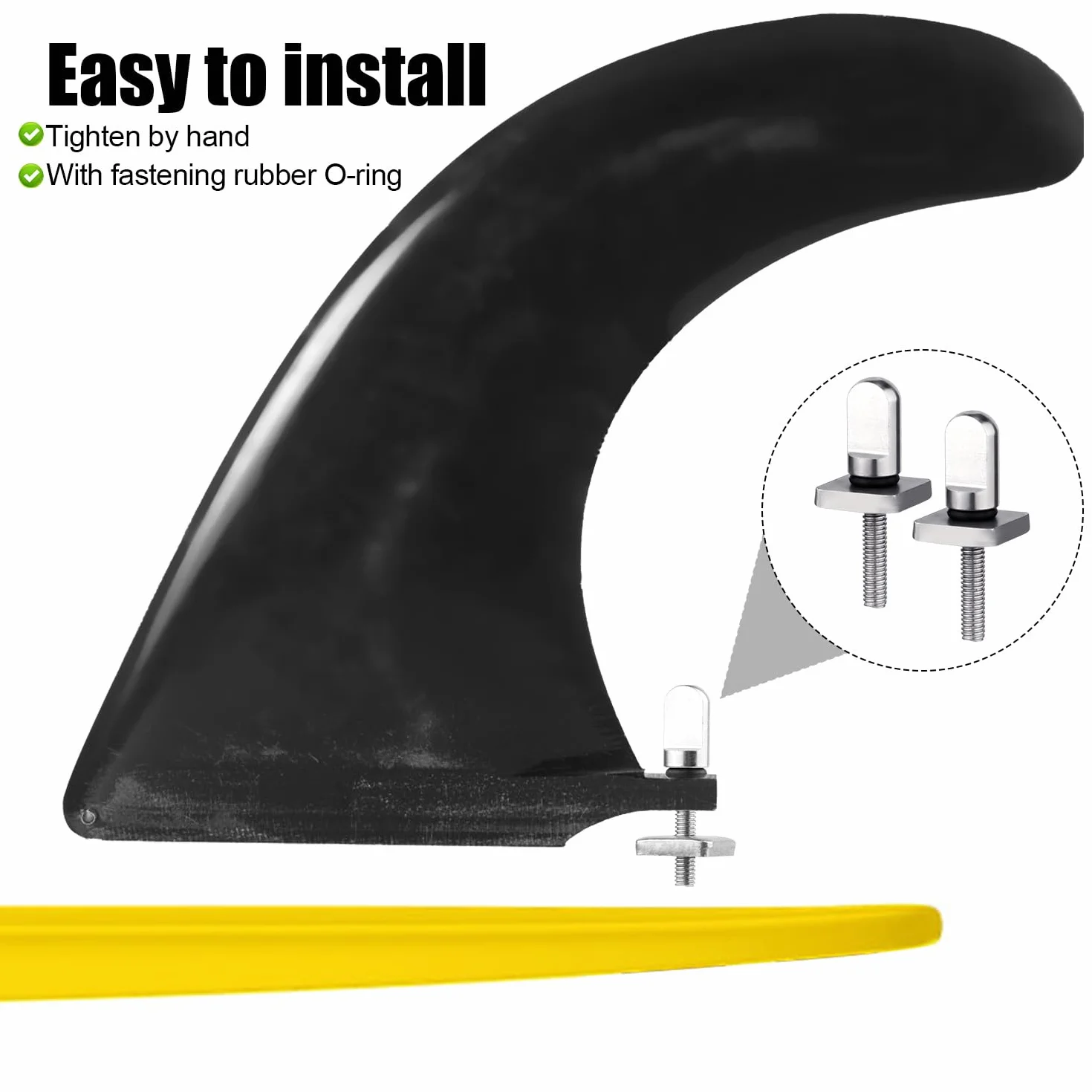8 Sztuk Sruby do Pletw ze Stali Nierdzewnej 316, Bez Uzycia Narzedzi Sruba Pletwy Sup do Deski Surfingowej z Pierscieniami Uszczelniajacymi do Paddleboardu SUP Longboardu Surfingu Akcesoriów