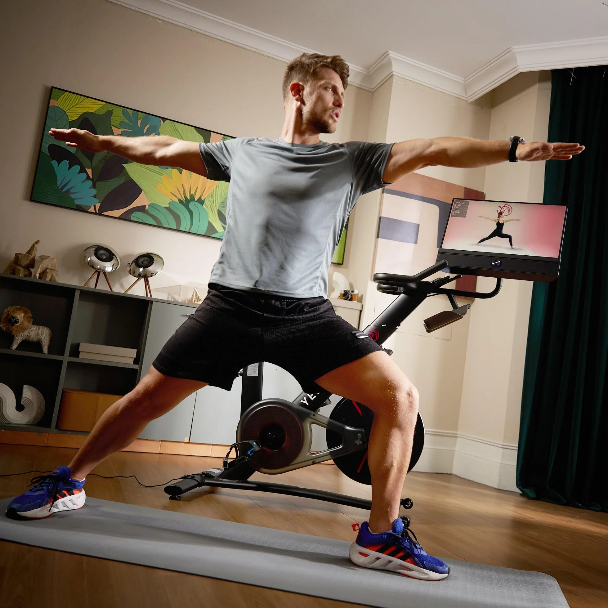 YESOUL G1M Plus trenażer domowy, cichy rower treningowy do treningu kardio z nowym ekranem FHD 21,5", oporem magnetycznym, dźwiękiem 360° i odbiciem ekranu