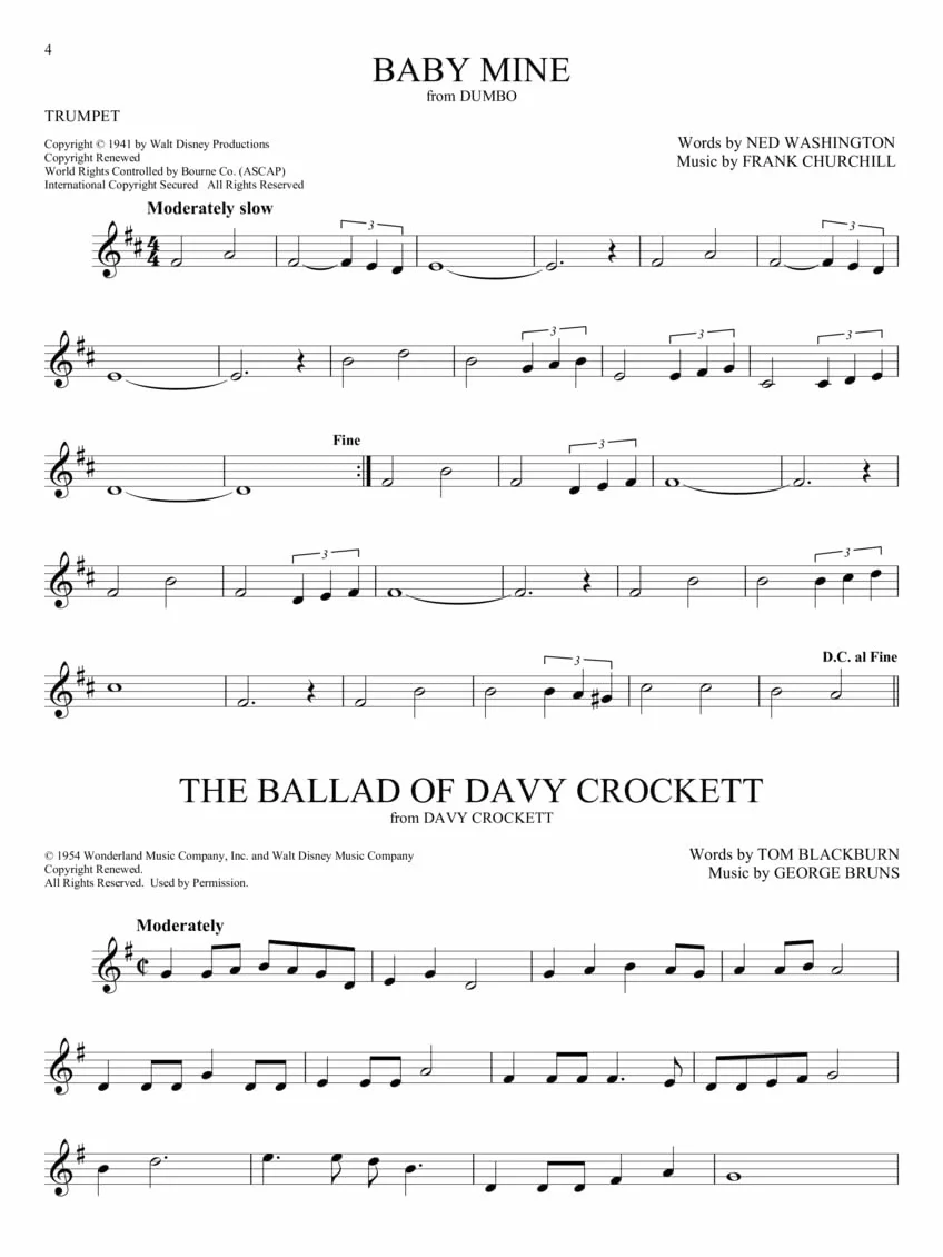 101 disney songs for trumpet - trompette