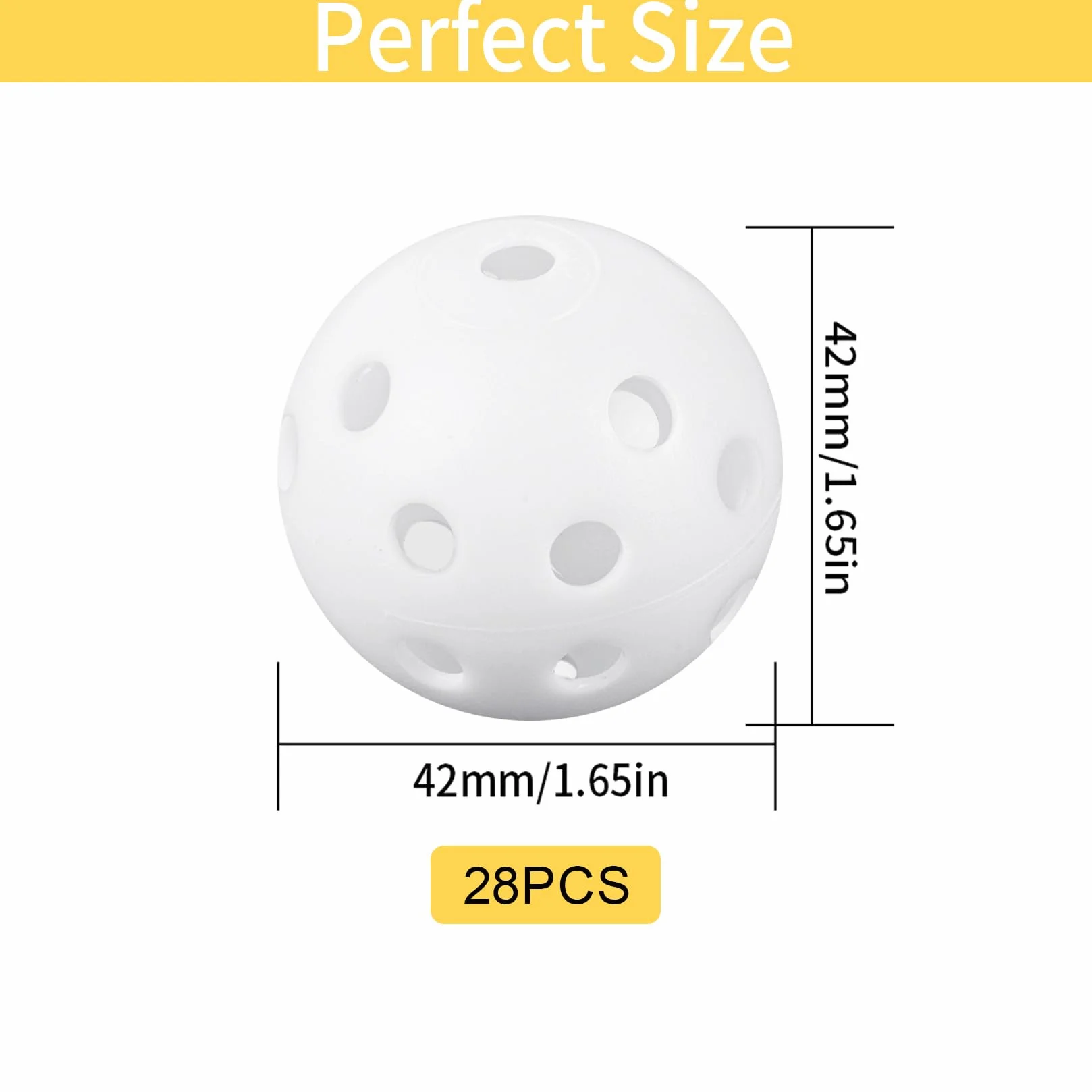 Xiaomoyu 28 sztuk piłek do ćwiczeń golfowych, Air Flow Hollow, 40 mm, tworzywo sztuczne, piłeczki treningowe do gry w golfa do swingu, jazdy samochodem, gry w golfa dla dorosłych