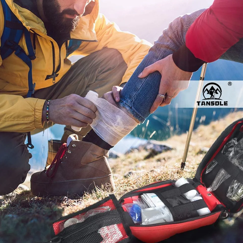TANSOLE Taktische Erste Hilfe Tasche Molle Leer EDC Pouch für Outdoor Survival Camping Rot