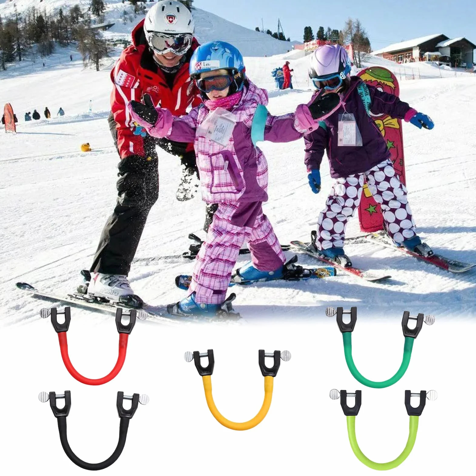 Złącze do końcówek dla dzieci Przenośne snowboardowe narzędzie treningu narciarskiego Easy Snow Pomoc klinowa zimowego