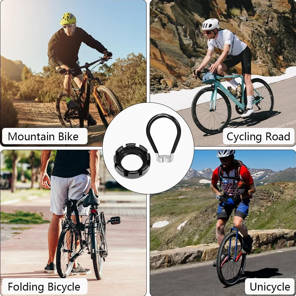 flintronic Narzędzie do szprych rowerowych, Zestaw narzędzi do szprych rowerowych, Klucz do szprych 6 w 1, Klucz do szprych rowerowych, 10-15 kalibr, Narzędzie do konserwacji kół rowerowych do roweru