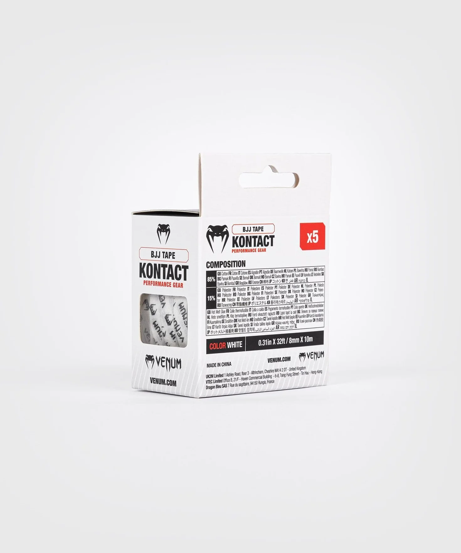 Venum Kontact BJJ Finger Tape biały czarny