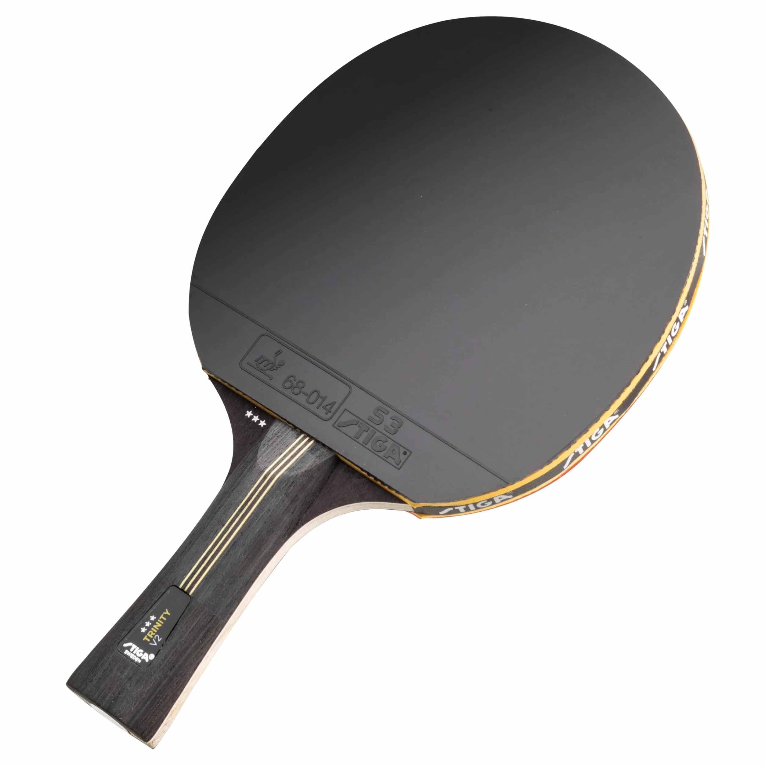 STIGA Trinity V2 kij do tenisa stołowego – 3-gwiazdkowe ostrze, guma zatwierdzona przez ITTF, ergonomiczny uchwyt, dla ofensywnych graczy