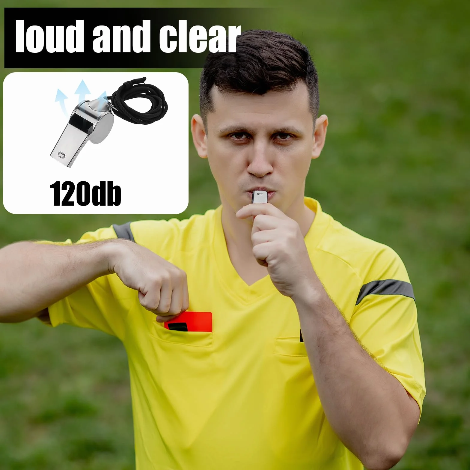 Giantree Gwizdek sportowy ze stali nierdzewnej 8 szt. głośny dźwięk dla sędziów trenerów