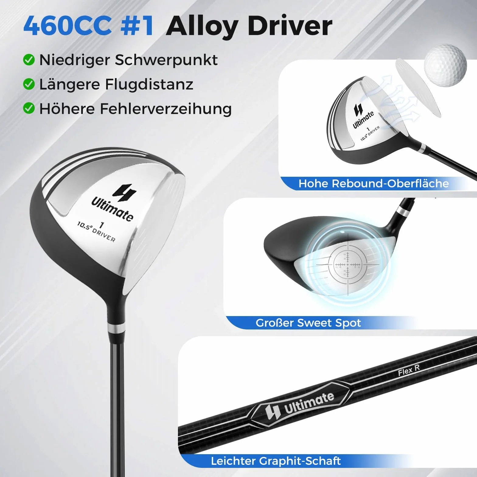 COSTWAY Kompletny zestaw kijów golfowych dla mężczyzn, 9-częściowy zestaw kijów golfowych dla praworęcznych z torbą i osłoną przeciwdeszczową, zestaw golfowy z 1 Driver i 3 Fairway i 4 Hybrid & 6/7/8