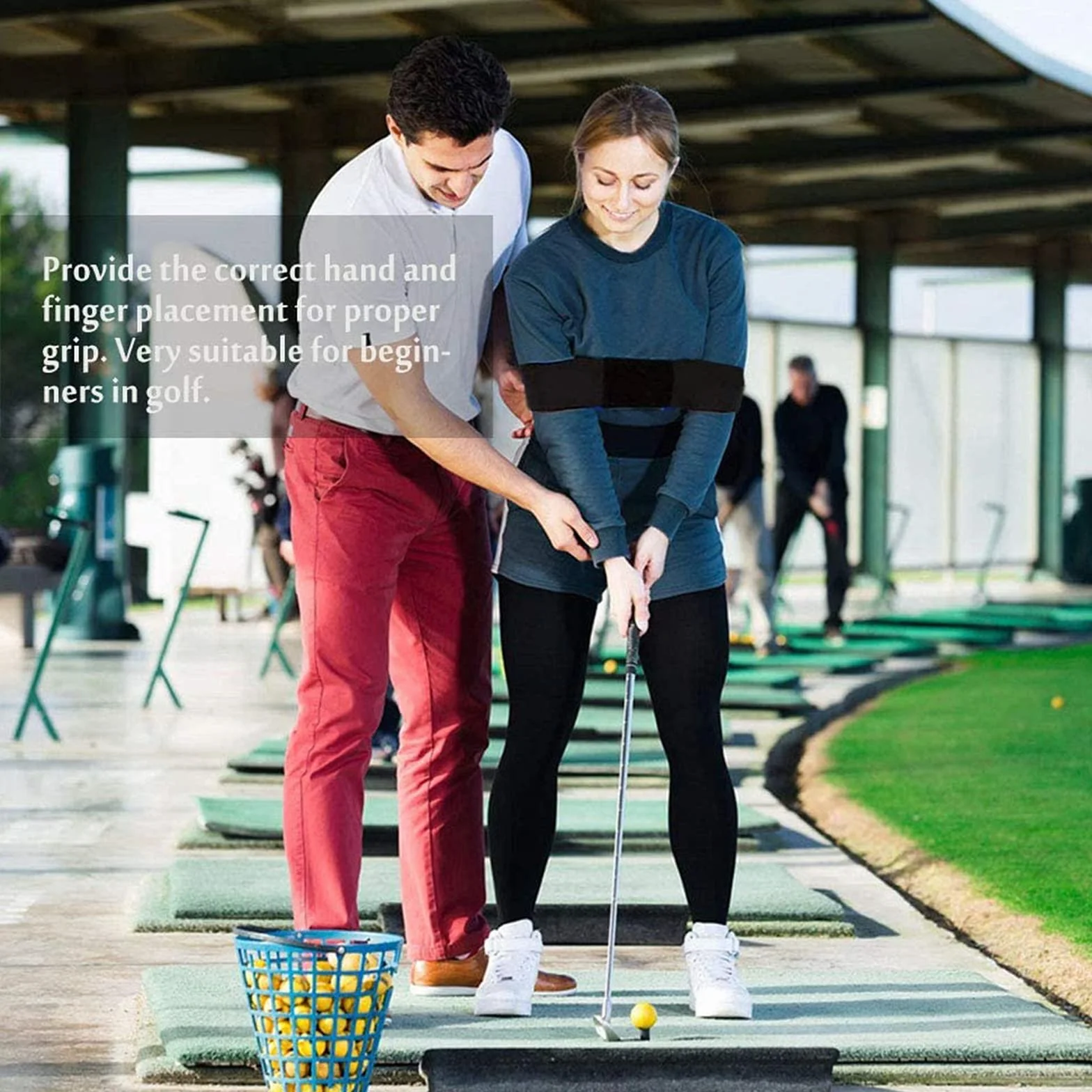 2 sztuki taśm do treningu golfowego, korektor swingów ramion, trenażer huśtawki na nadgarstek, dla wszystkich golfistów, początkujących, poprawiają postawę zamachową