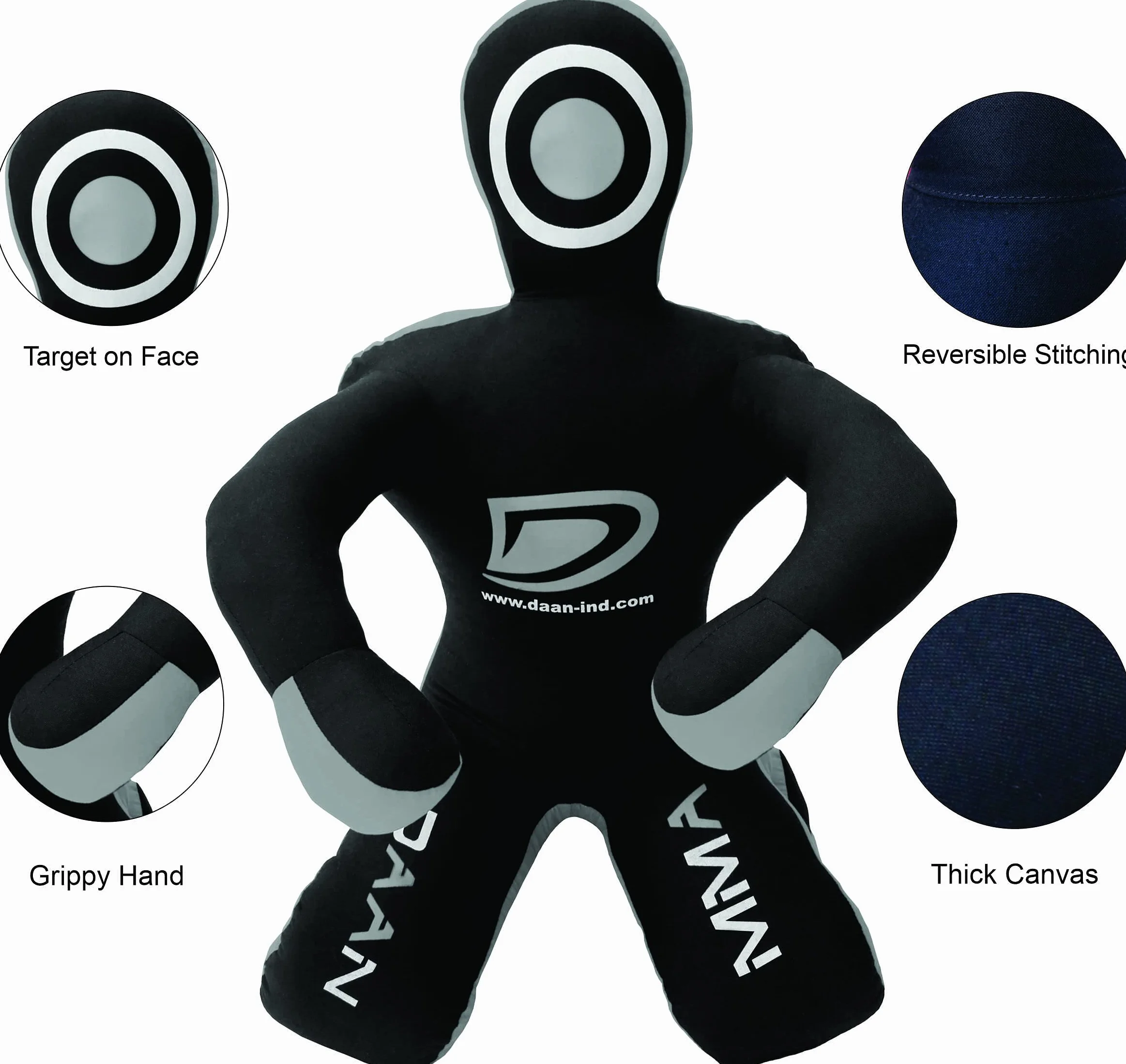 DAAN MMA Grappling Dummy Manekin BJJ 180 cm Czarny/Szary