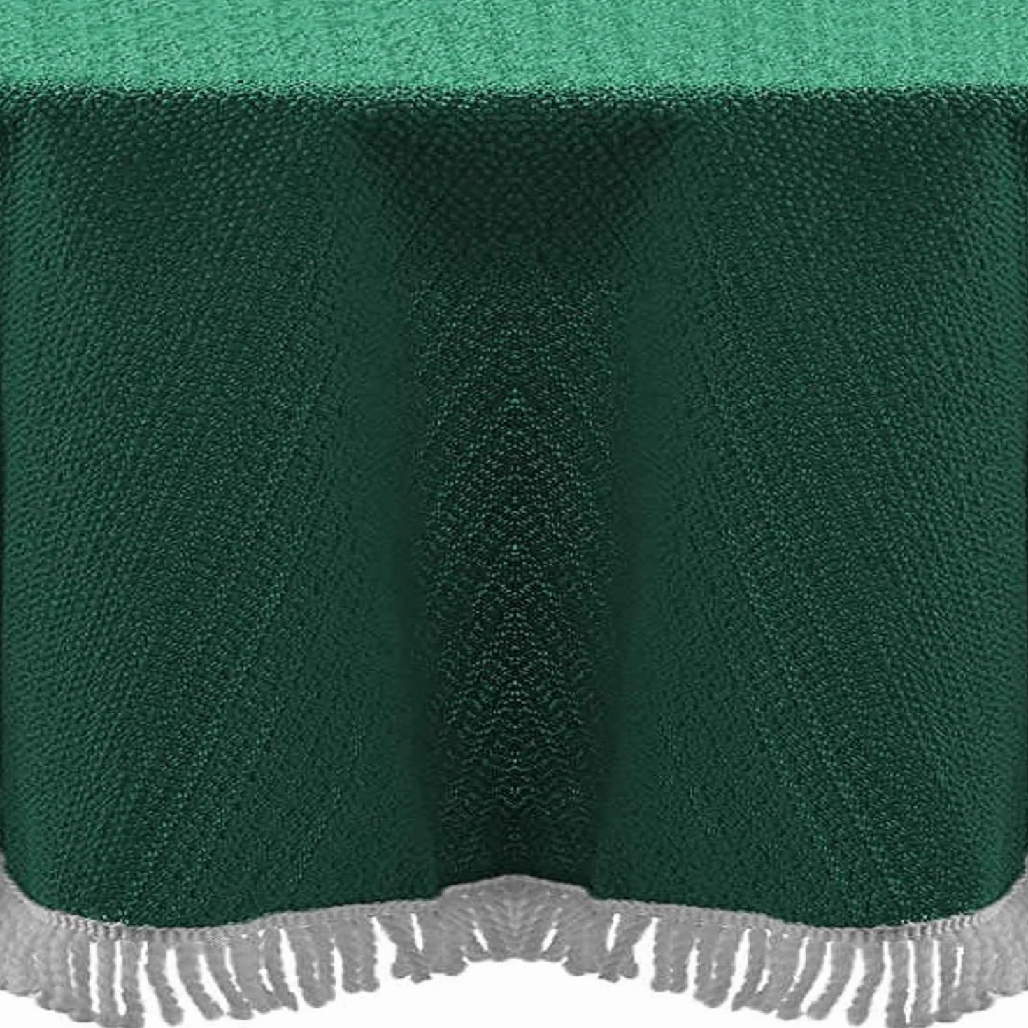 EXKLUSIV HEIMTEXTIL Klasyczny obrus na stół ogrodowy z frędzlami, z miękkiej pianki, antypoślizgowy, do ogrodu, na balkon, taras, 160 cm, okrągły, zielony