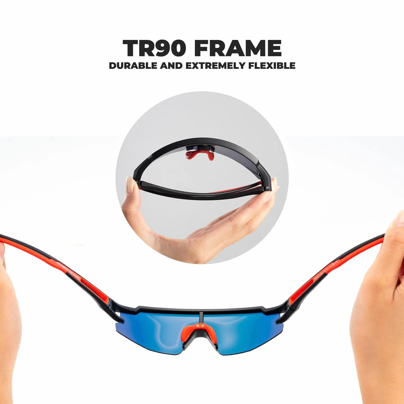 ROCKBROS Okulary Rowerowe Dla Dzieci, Polaryzacyjne Przeciwsłoneczne UV400 TR90