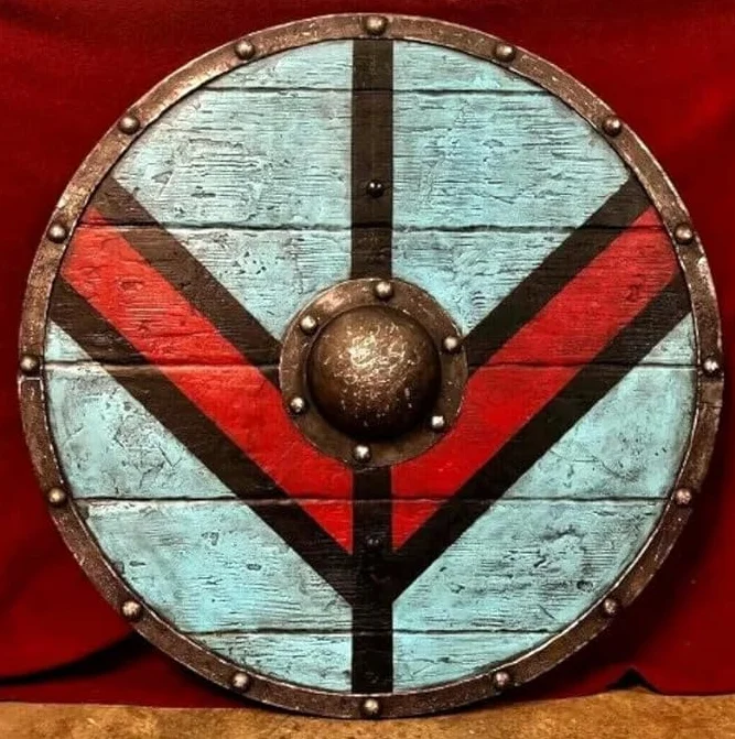 Ręcznie wykonana średniowieczna tarcza rycerzy Wikingów Lagertha gotowa do walki okrągła tarcza do odgrywania ról i cosplay