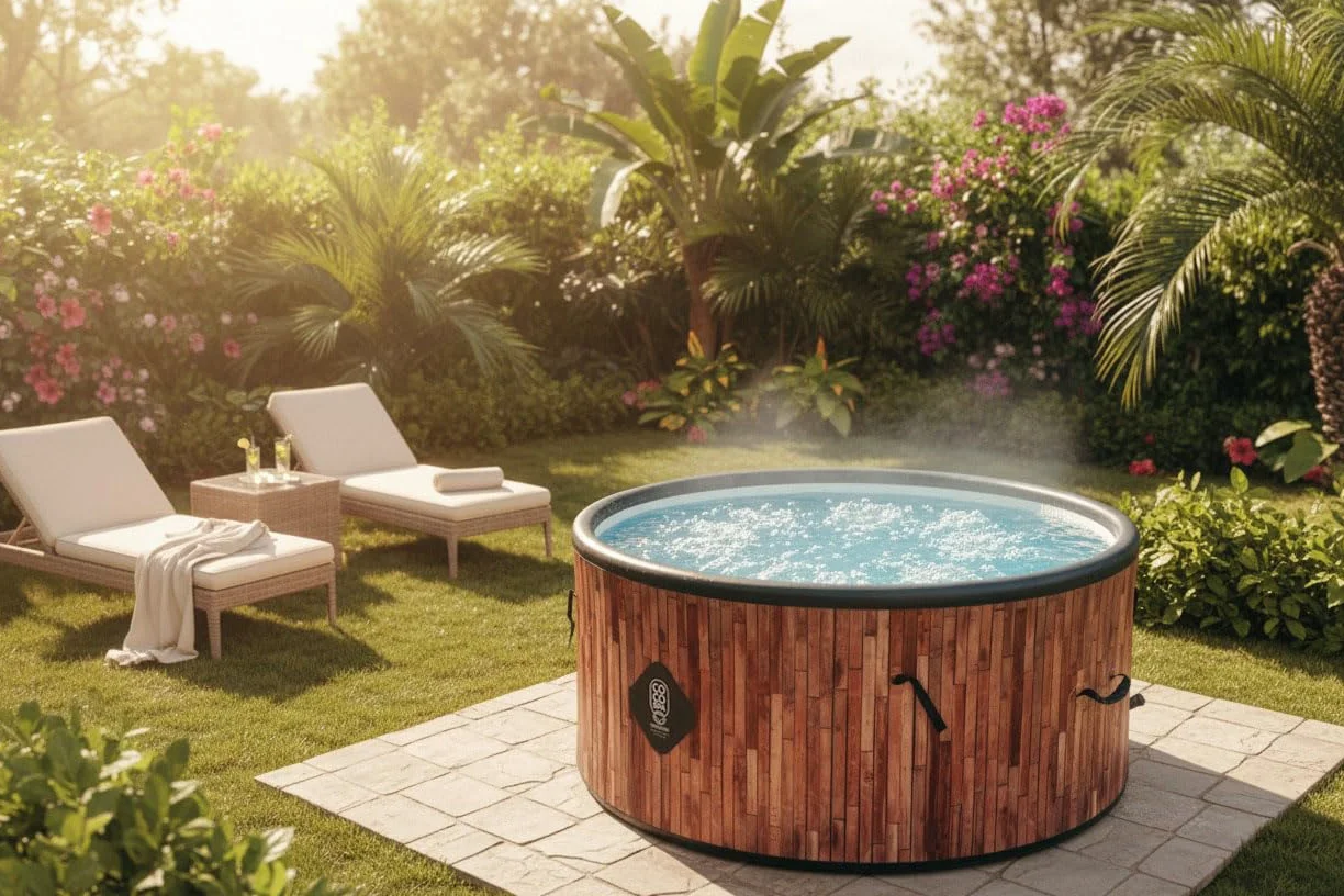 COCO SPA Exotik Spa nadmuchiwana średnica 150 cm, 800 l, silnik 2240 W, dla 2 do 4 osób, 140 dysz do masażu