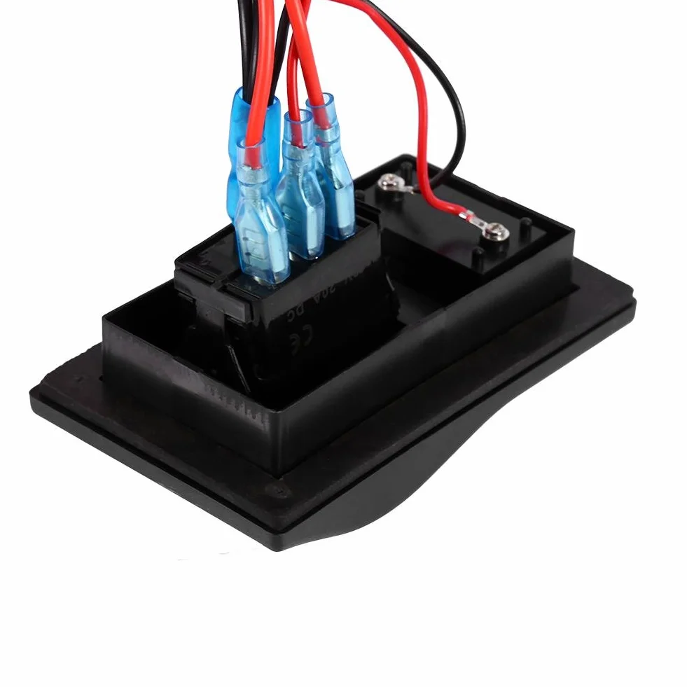 Akozon panel testowy akumulatora 12V DC LED woltomierz łodzi morskiej przełącznik kołyskowy ON-OFF-ON