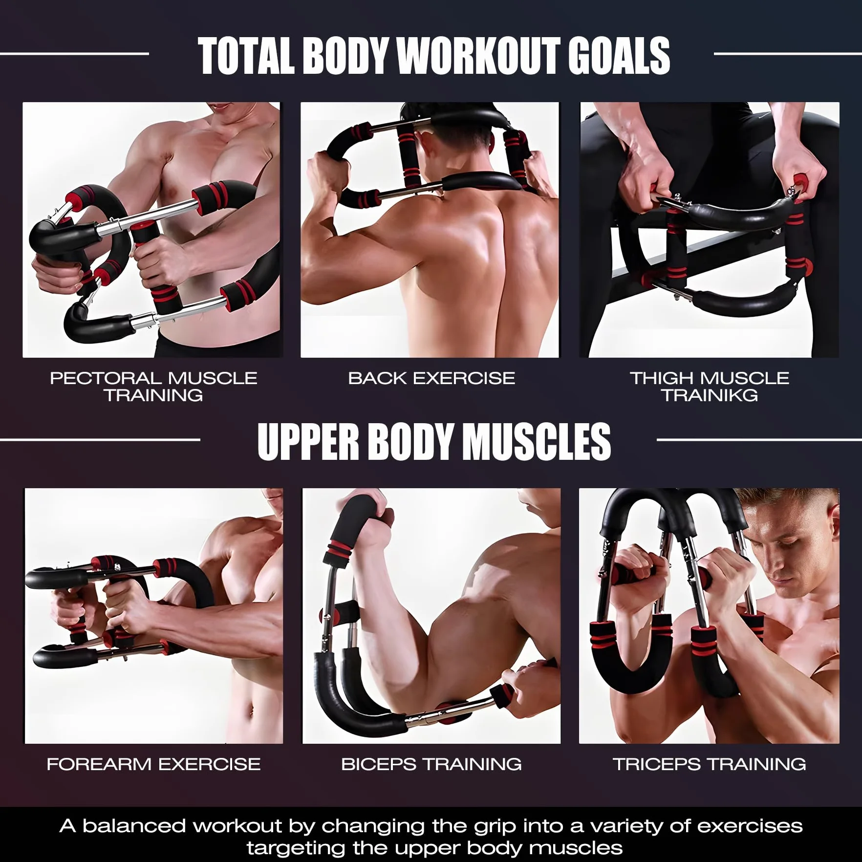 Twister Armtrainer 3-stopniowy regulowany trener ramion i klatki piersiowej z oporem 30/40/50 kg przenośny
