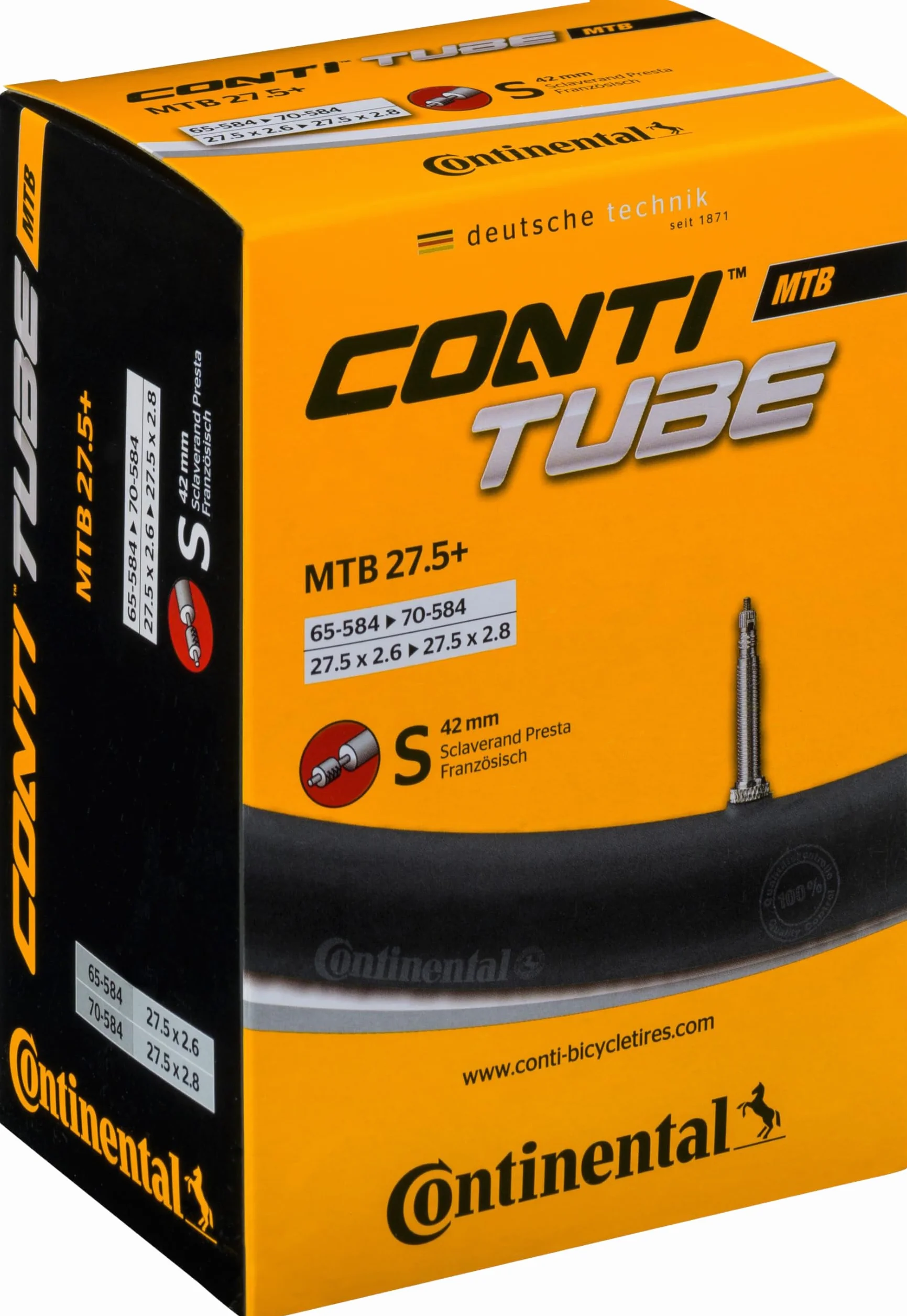Continental - Dętka Continental MTB szeroka (27,5 cala) 42 mm z wentylem - 1 sztuka