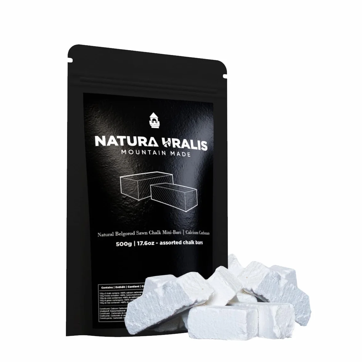 Natura Uralis Mini Batony z Premium Kreda Belgorodzka | 500g Białej Kredy - Niesamowity Chrup, Aksamitna i Zwarta Tekstura, ASMR, Naturalny Węglan Wapni