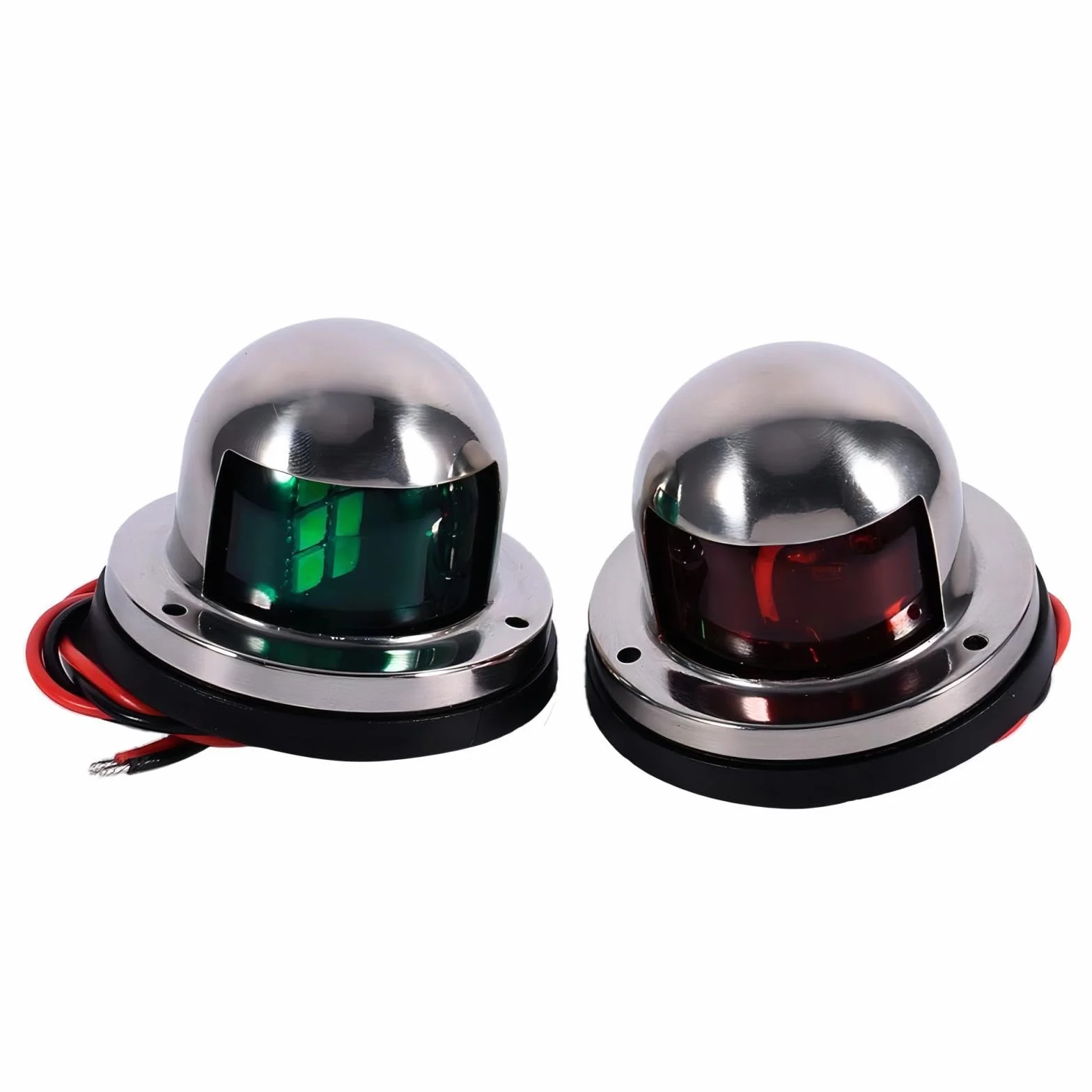 Lampa nawigacyjna do łodzi 12V ze stali nierdzewnej LED morska lampa nawigacyjna do łodzi jachtu czerwono-zielona dziobowa do pontonu jachtu kajaka