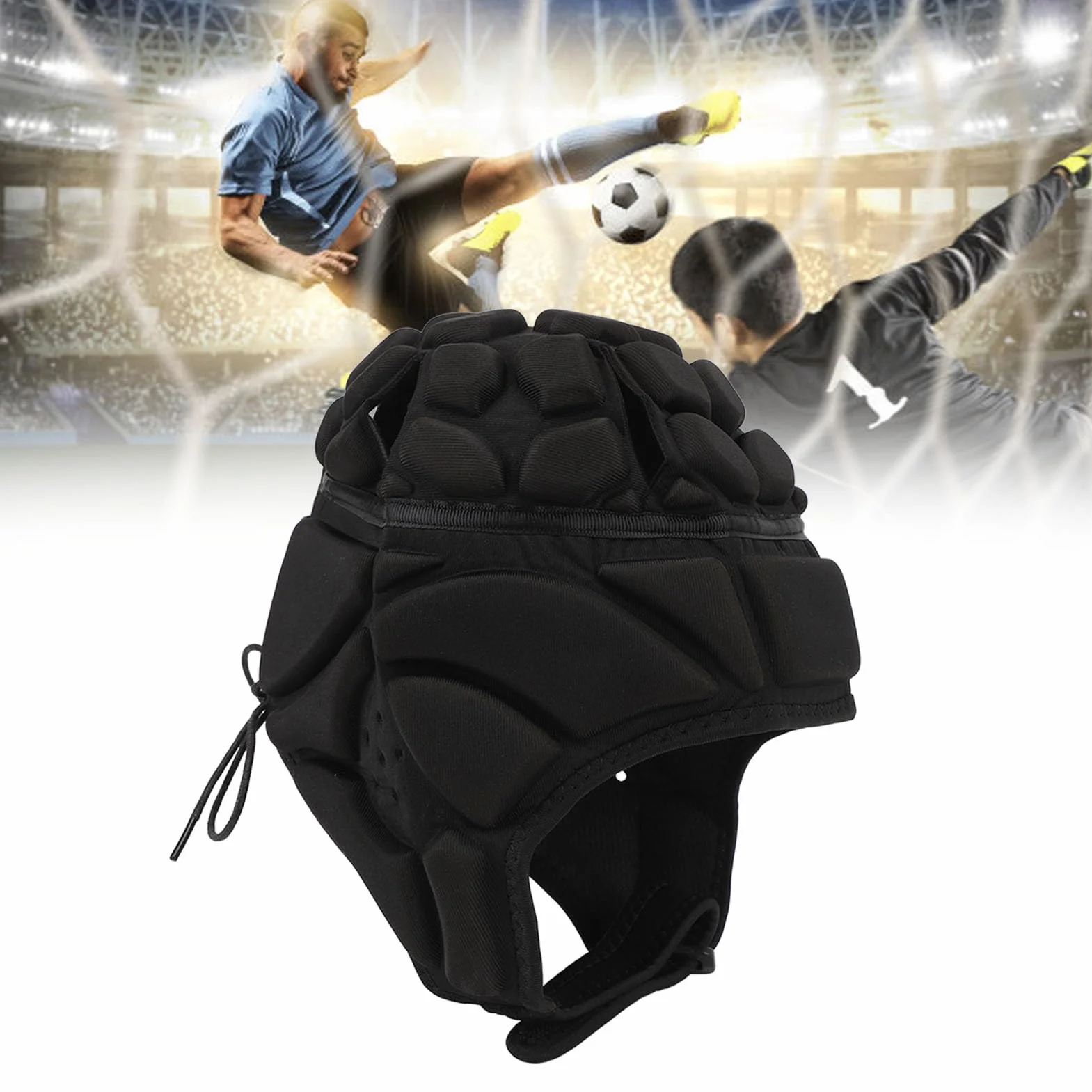 Kask do Rugby, Gąbka EVA Miękko Wyściełany Kask Oddychający Kask Piłkarski Regulowany Nagłówek do Rugby dla Młodzieży Dzieci Dorośli, Wygodne Noszenie