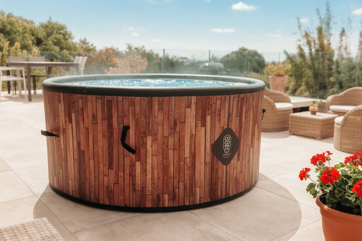 COCO SPA Exotik Spa nadmuchiwana średnica 150 cm, 800 l, silnik 2240 W, dla 2 do 4 osób, 140 dysz do masażu