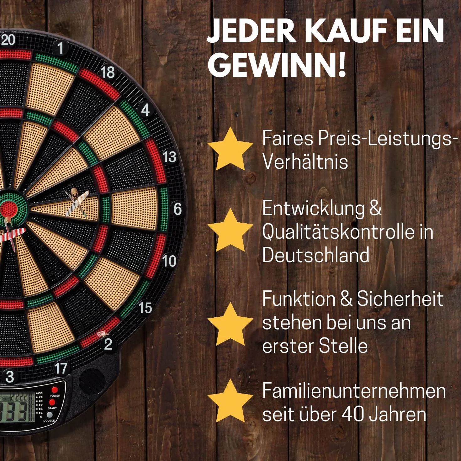 Best Sporting elektroniczna tarcza do darta Oxford 2.0 I elektroniczna tarcza do darta ze wskaźnikami LED I tarcza do darta z 12 rzutkami i zapasowymi końcówkami, szafka o wyglądzie orzecha włoskiego