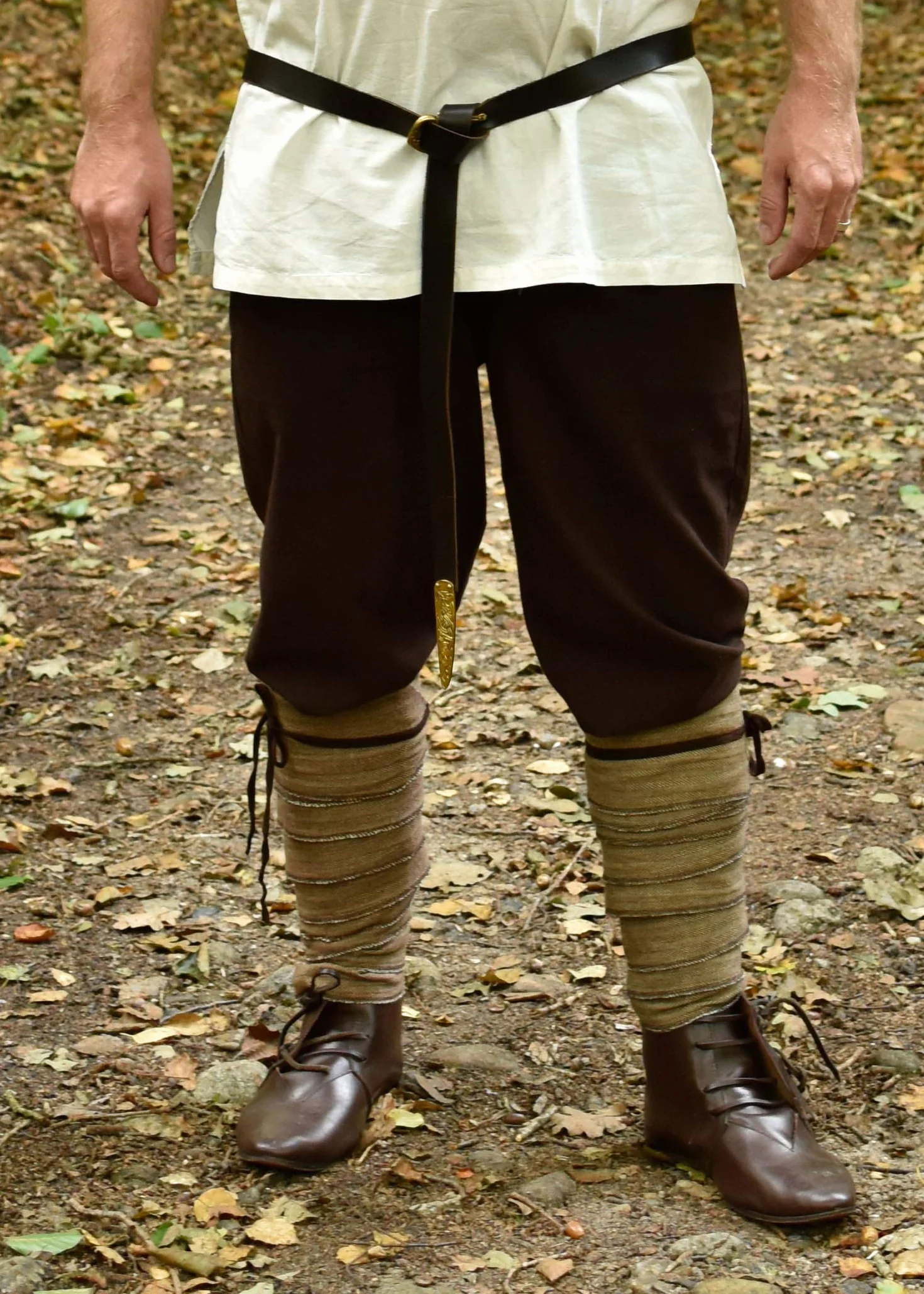 Battle-Merchant 1 para owijek do łydek/owijek na nogi ze wzorem w jodełkę, brązowy/naturalny, 350 x 10 cm
