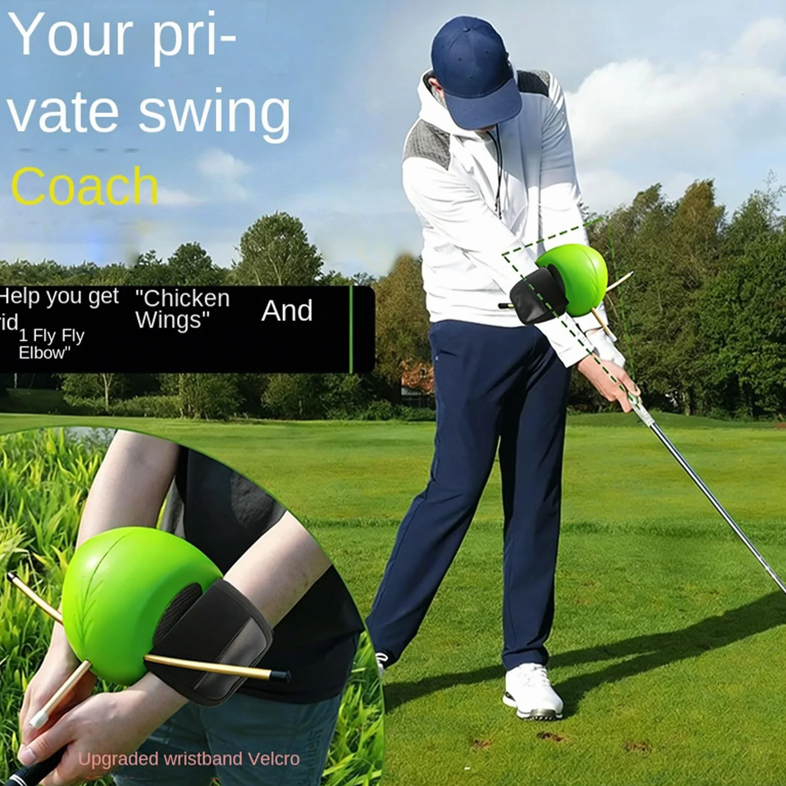 The Connector Golf, ulepszające pozycjonowanie dłoni, inteligentna piłka golfowa pomoc treningowa, dla golfistów uderzających w podwórko dla kobiet mężczyzn sportów na świeżym powietrzu dla