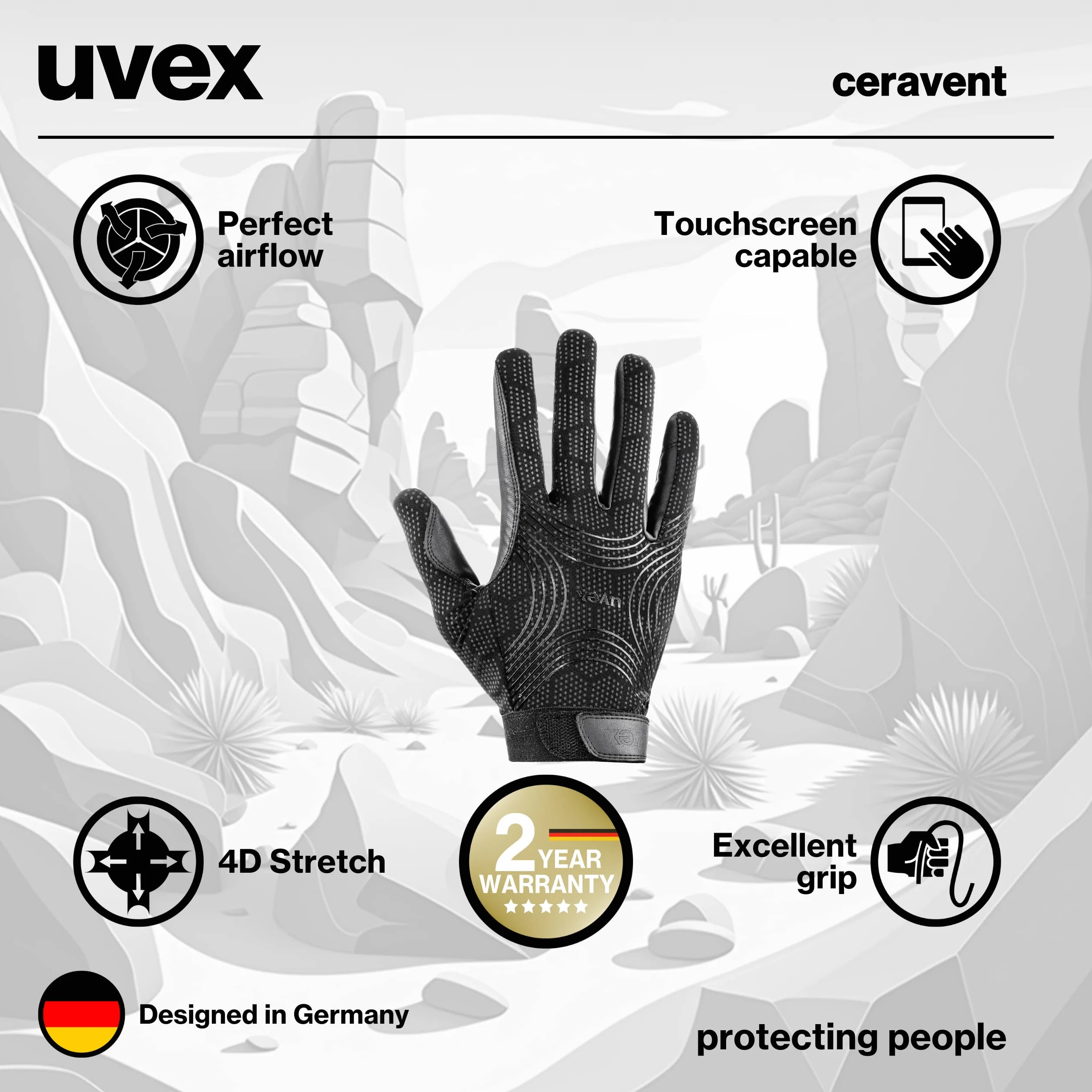 Uvex Ceravent rękawice jeździeckie